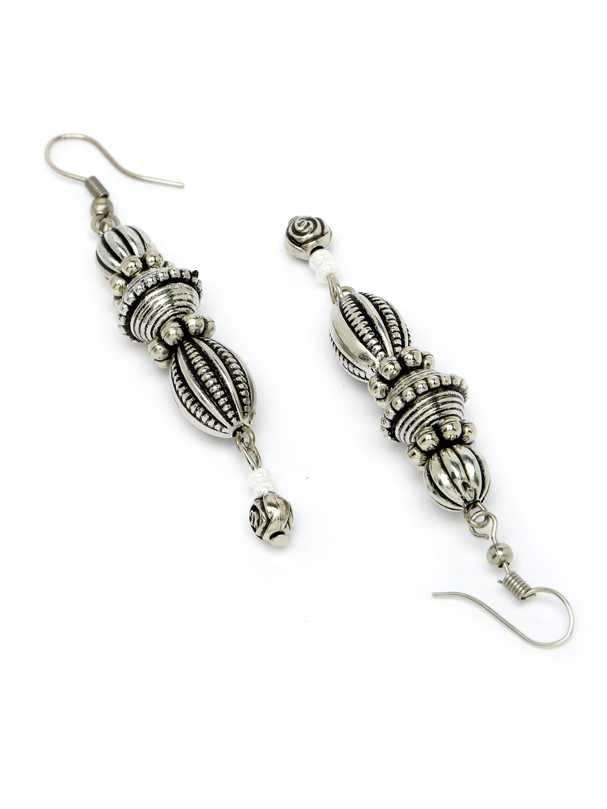 Sukkhi Ethnic Oxidised Silver Plated Stylish Beads Long Necklace Set And Earring | Jewellery Set For Women (NS105589)
