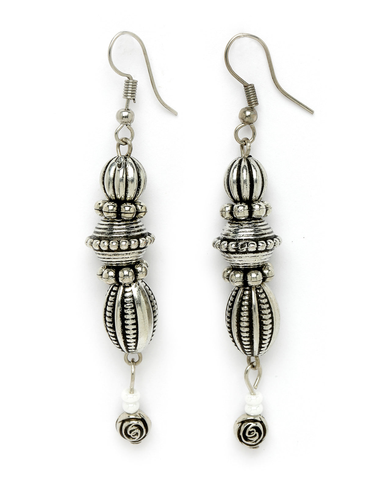 Sukkhi Ethnic Oxidised Silver Plated Stylish Beads Long Necklace Set And Earring | Jewellery Set For Women (NS105589)