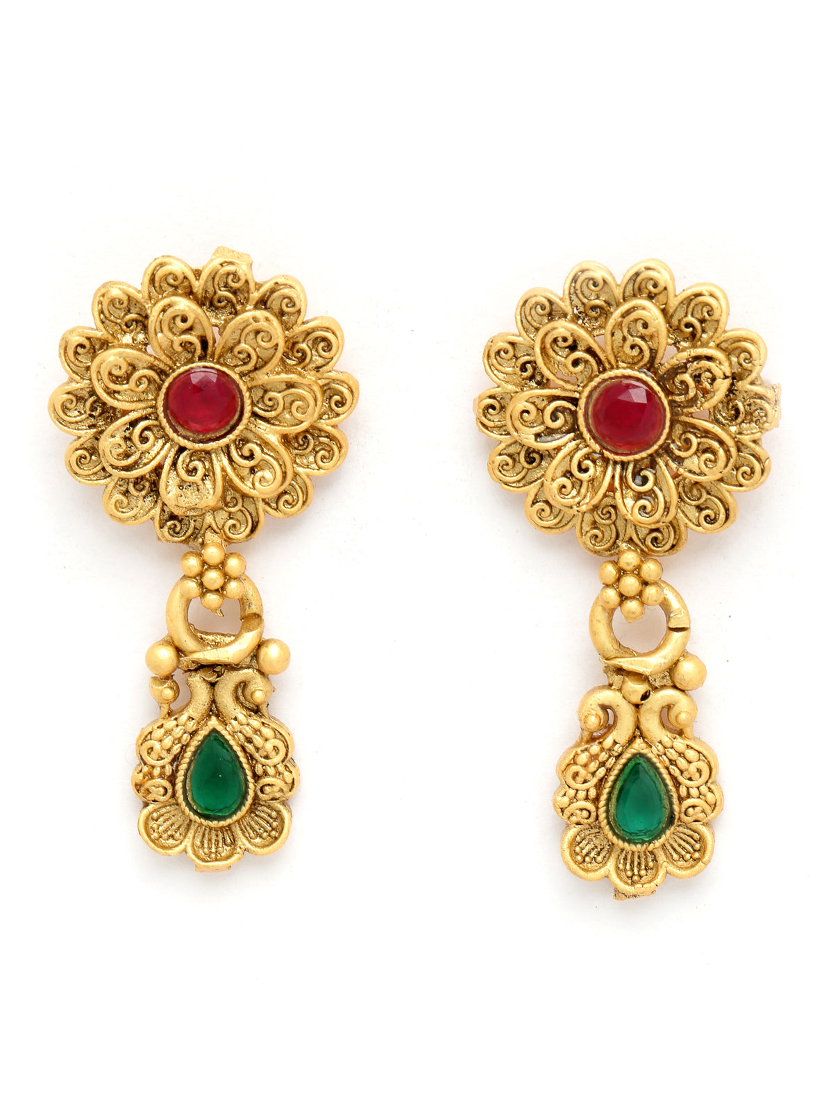 Sukkhi Arresting Gold Plated Gold Beads Copper Choker Necklace Set With Studs Earring | Jewellery Set For Women (NS105615)