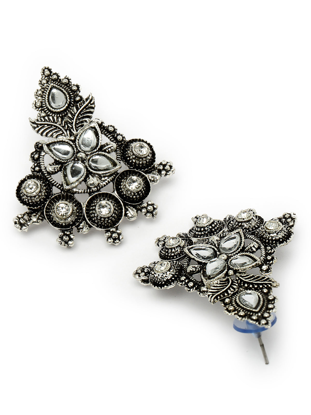 Sukkhi Eye-Catchy Oxidised Silver Plated Choker Necklace Set With Earring | Mangtikka Set For Women (NS105643)
