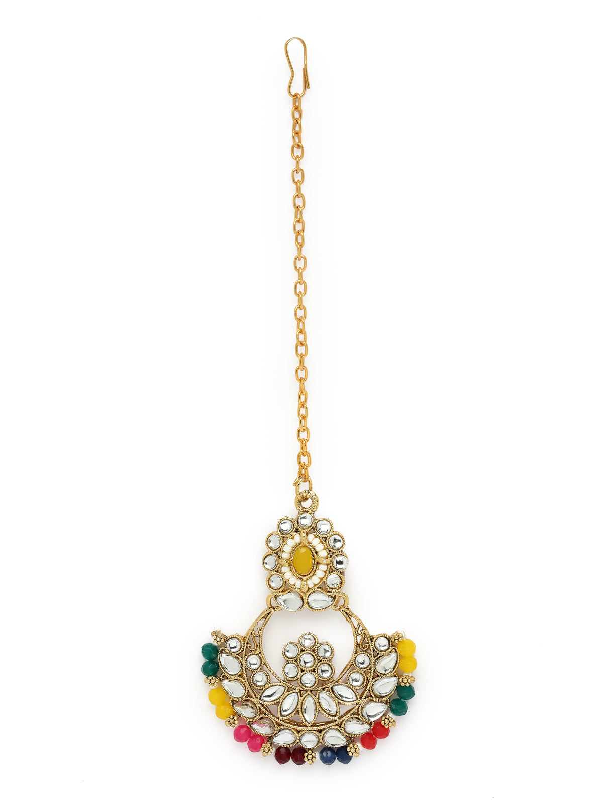 Sukkhi Sophisticated Traditional Looked Multicolor Stone Choker Necklace Set With Chandbali Earring And Mangtikka | Jewellery For Women (NS105650)