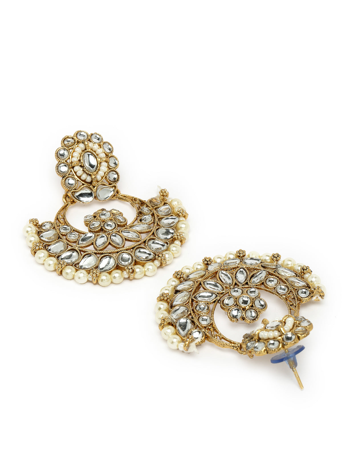 Sukkhi Sophisticated Traditional Looked White Stone Choker Necklace Set With Chandbali Earring And Mangtikka | Jewellery For Women (NS105651)