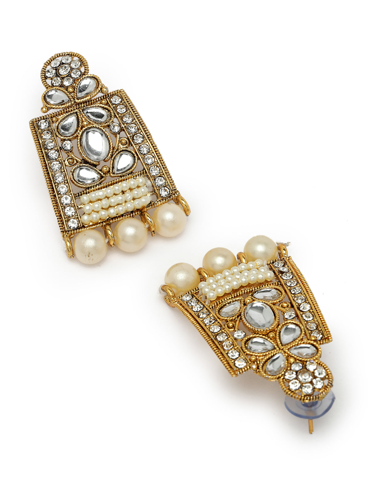 Sukkhi Adorable Unique Stylish White Stone With Pearls Choker Necklace Set With Earring And Maangtika | Jewellery Set For Women (NS105654)