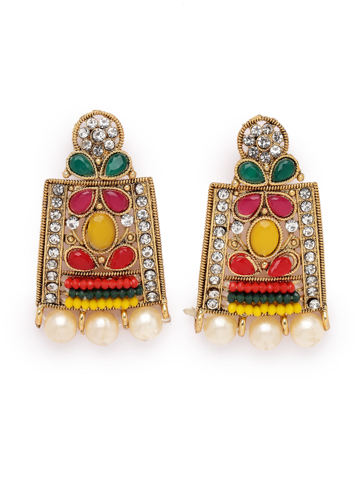 Sukkhi Adorable Unique Stylish Multicolor Stone With Pearls Choker Necklace Set With Earring And Maangtika | Jewellery Set For Women (NS105656)