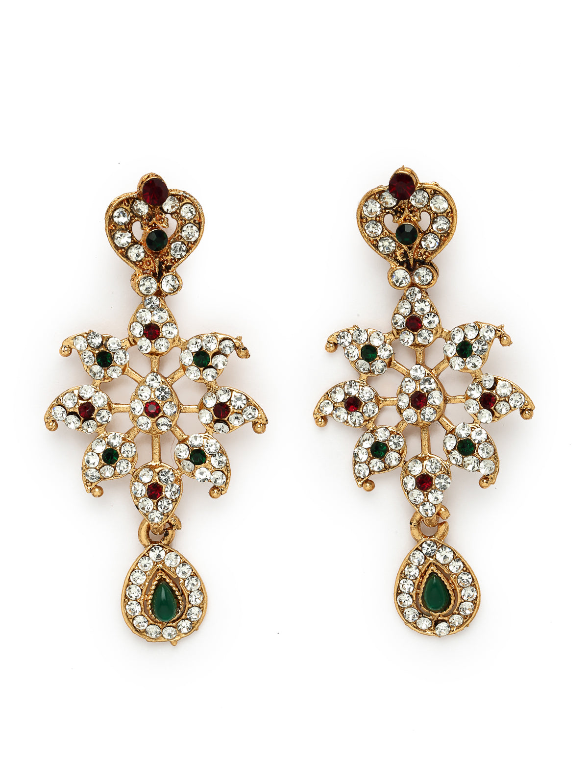 Sukkhi Multicolor Gold Plated Multicolor AD Stone Collar Bone Necklace Set And Earring | Jewellery Set For Women (NS105663)