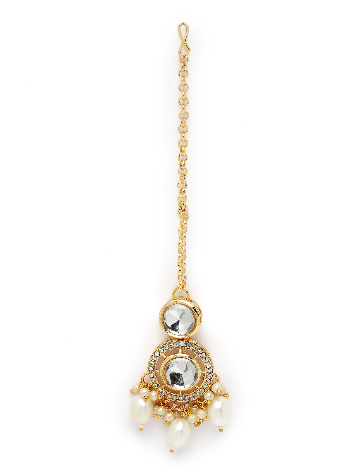 Sukkhi Favourite Gold-Plated With AD White Stones Collar Bone Necklace Set With Stylish Earrings | Jewellery Set For Women (NS105676)