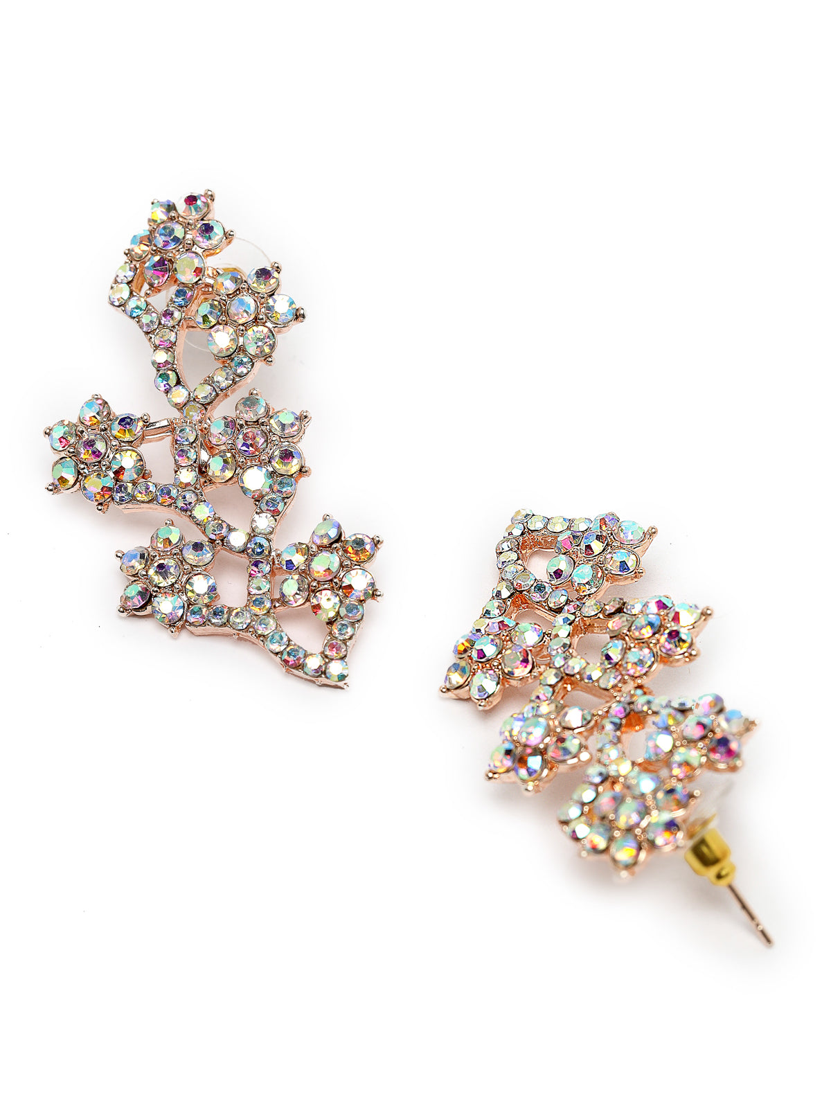 Sukkhi Summer-Ready Rose Gold Plated Rainbow Stones Collar Bone Necklace Set With Earring And Maangtika | Jewellery Set For Women (NS105695)