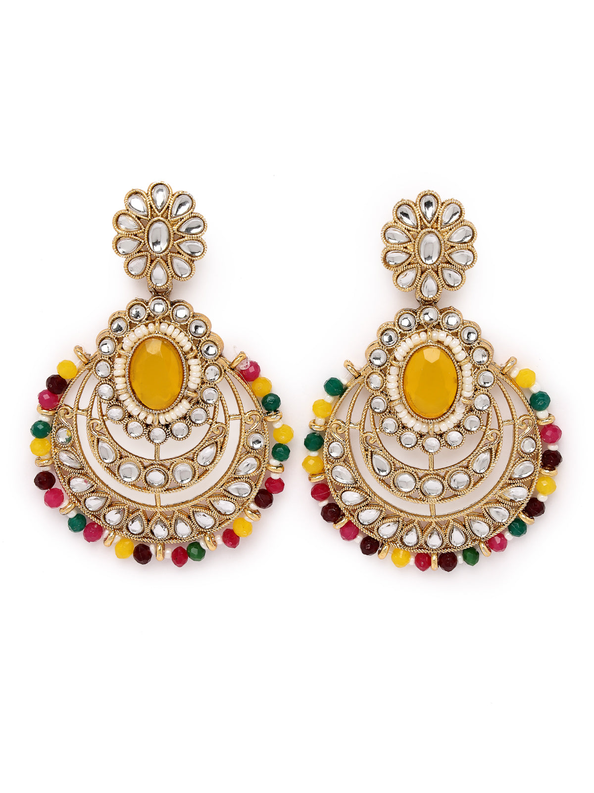 Sukkhi Indian Traditional Gold Plated Multicolor Stone & Beads Choker Necklace Set With Earring And Maangtika | Jewellery Set For Women (NS105711)