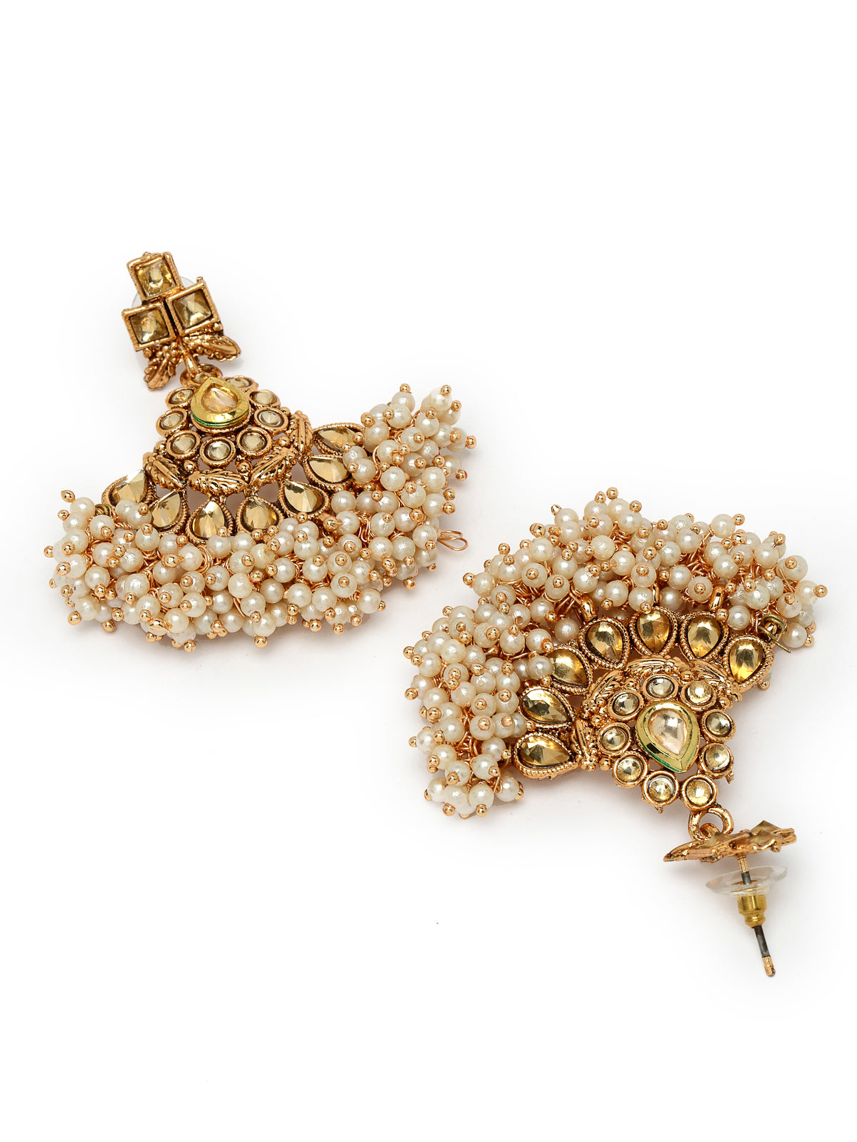 Sukkhi Ethnic Gold Plated Gold Kundan & Beads Copper Collar Bone Necklace Set With Earring And Maangtika | Jewellery Set For Women (NS105720)