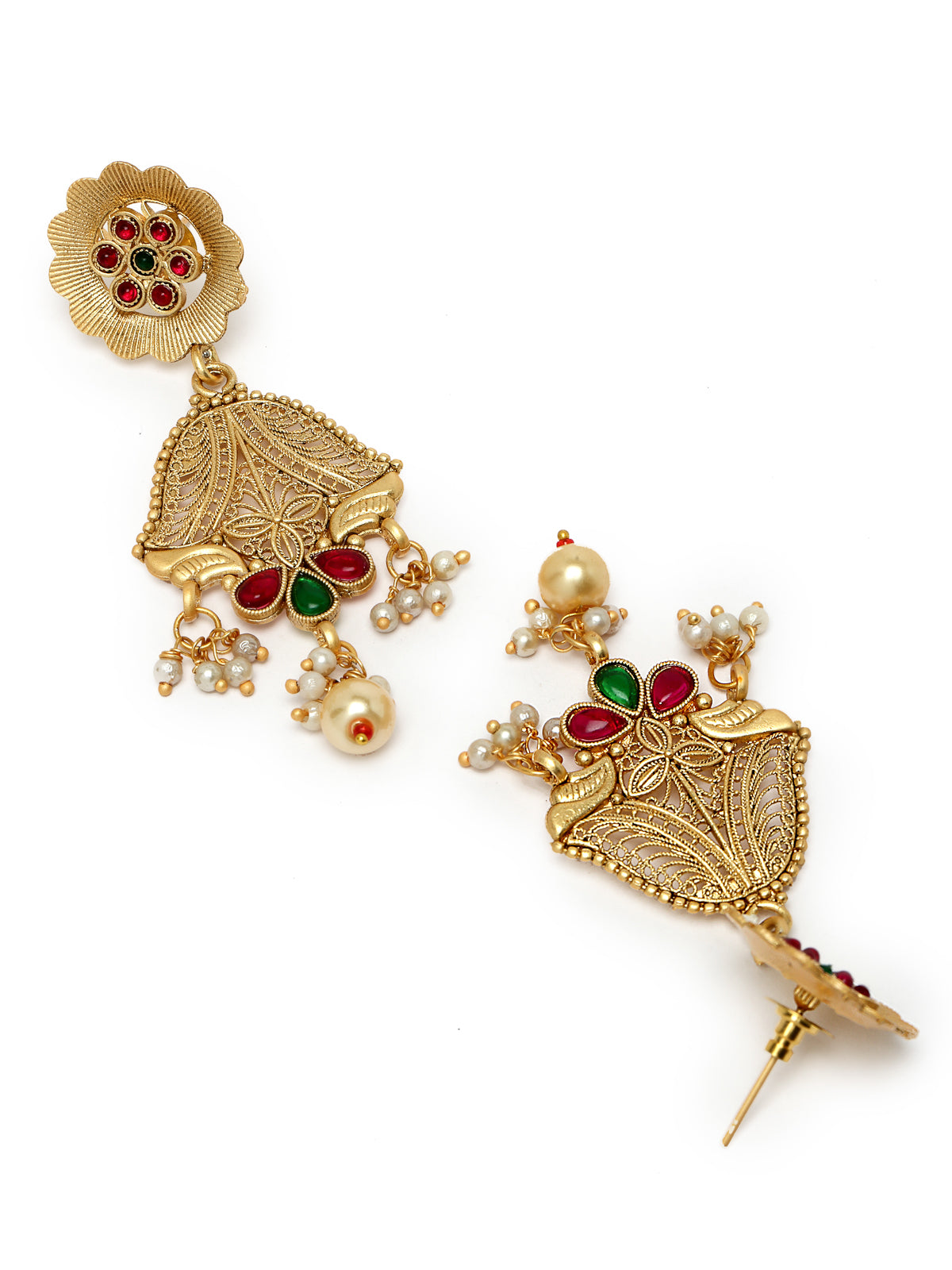 Sukkhi Natural Gold Plated Rani Haar Long Kundan Studded Multistring Necklace Set And Earring | Jewellery Set For Women (NS105728)