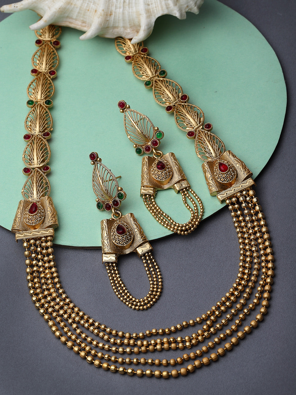 Sukkhi Intriguing Gold Plated Rani Haar Long Kundan Studded Matinee Necklace Set And Earring | Jewellery Set For Women (NS105731)