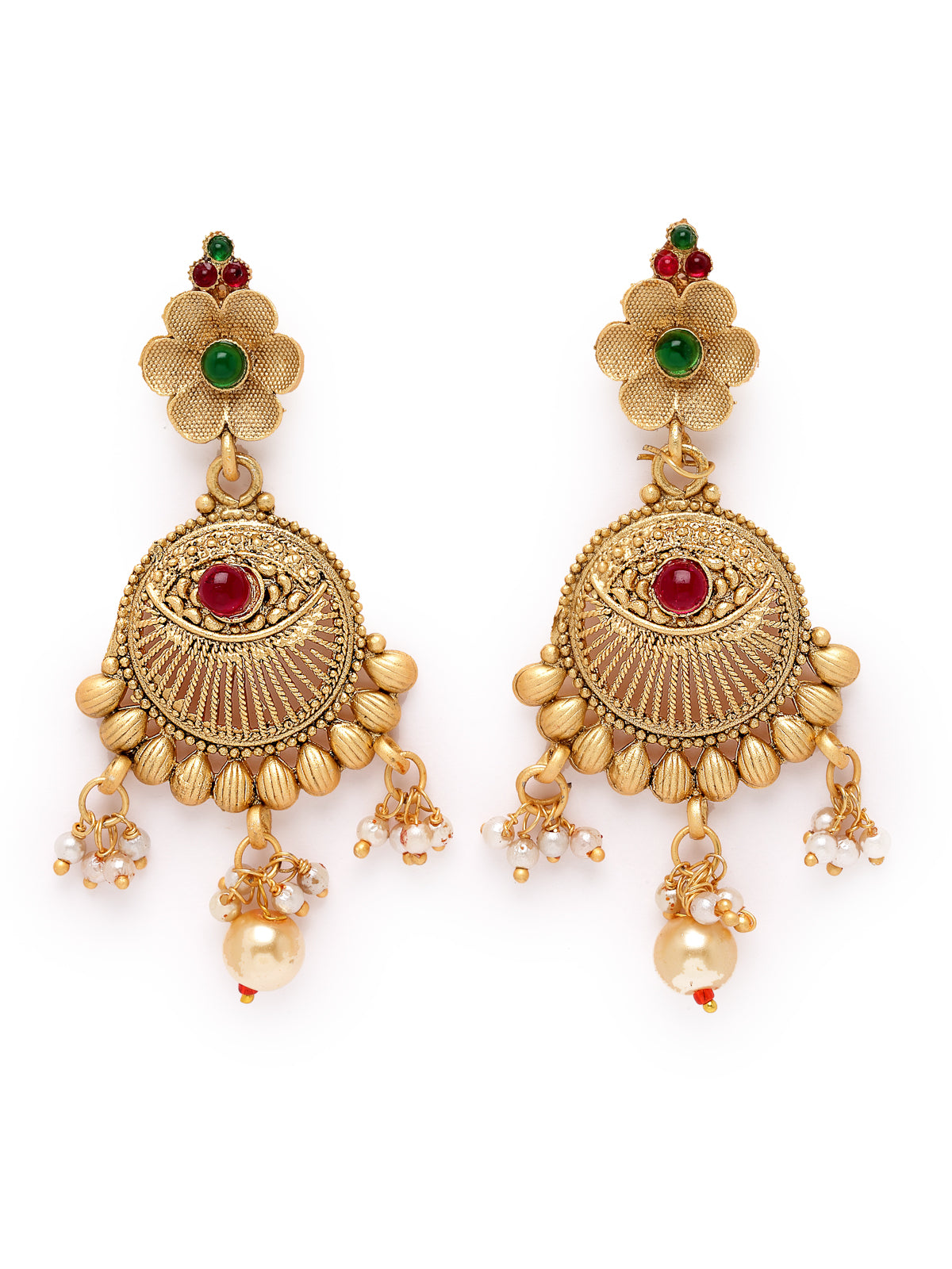 Sukkhi Ethnicfloral Gold Plated Rani Haar Long Kundan Studded Multistring Necklace Set And Earring | Jewellery Set For Women (NS105732)