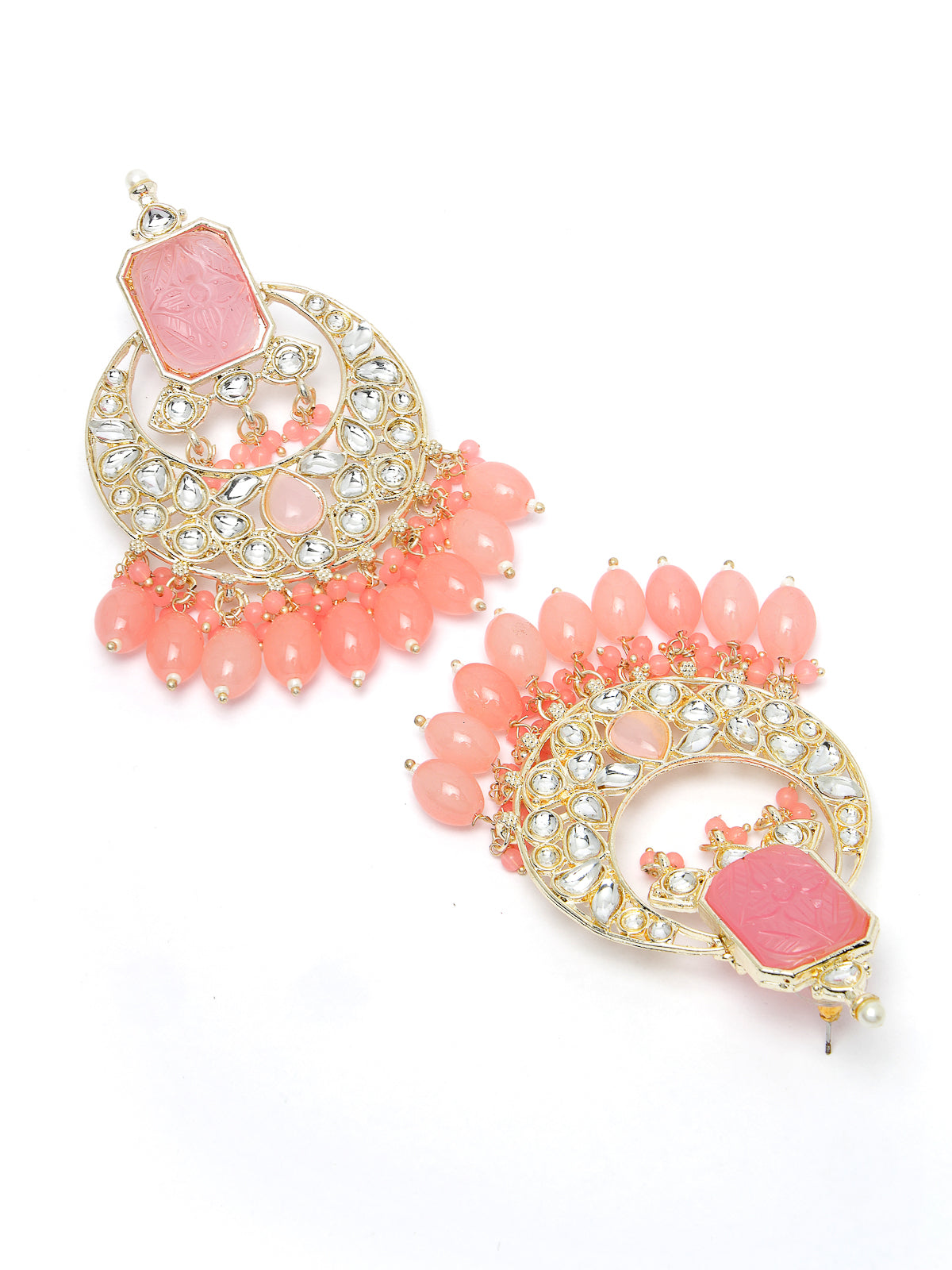 Studio Sukkhi Fashion-forward Gold Plated Pink Beads Choker Necklace Set For Women NS105800