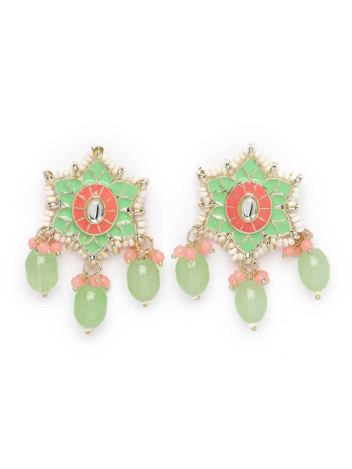 Studio Sukkhi Attractive Gold Plated Meenakari Cascading Waterfall Beads Necklace Set for Women NS105801