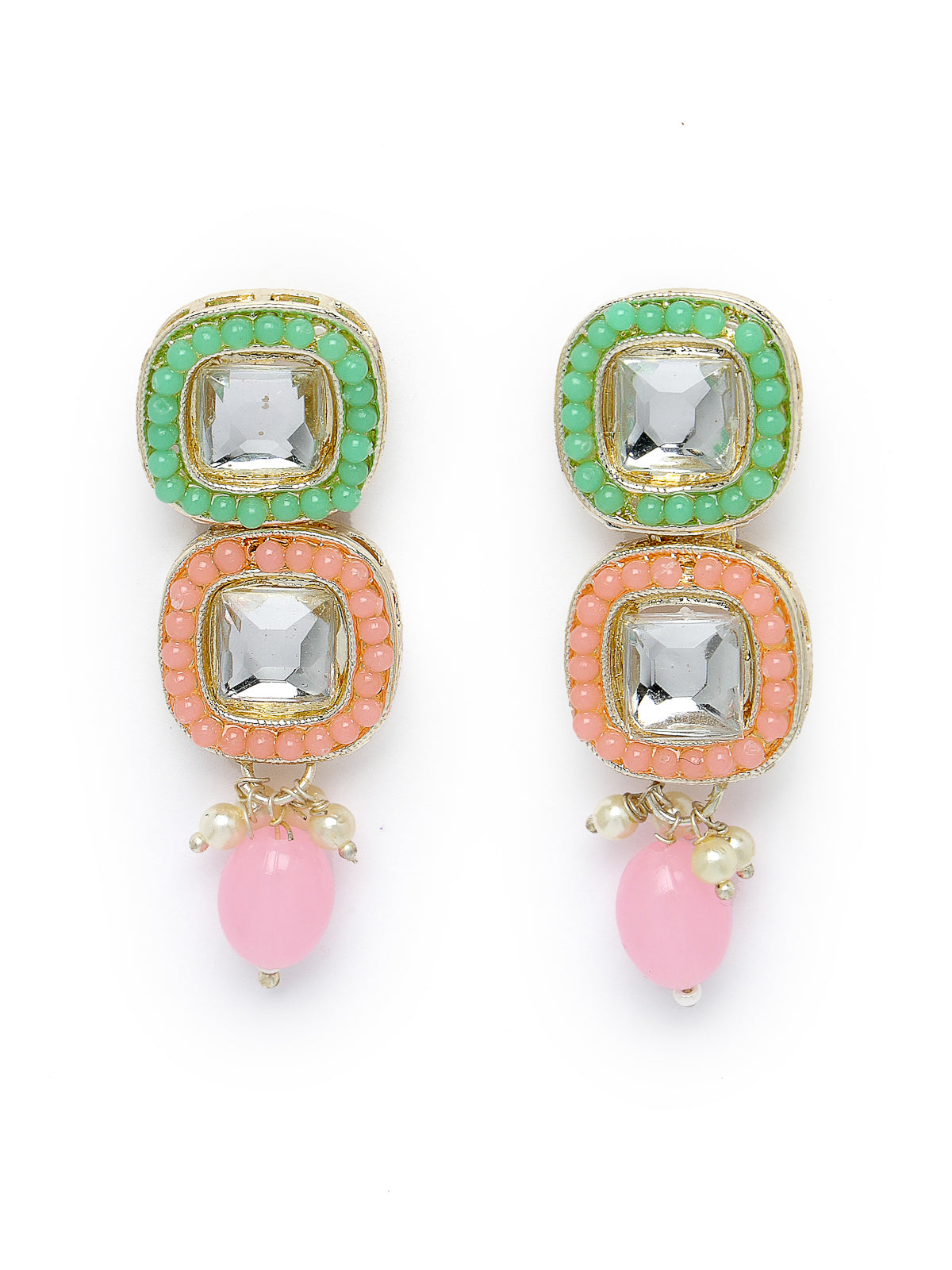 Studio Sukkhi Fanciable Gold Plated Multi Stone & Beads Choker Necklace Set For Women NS105809