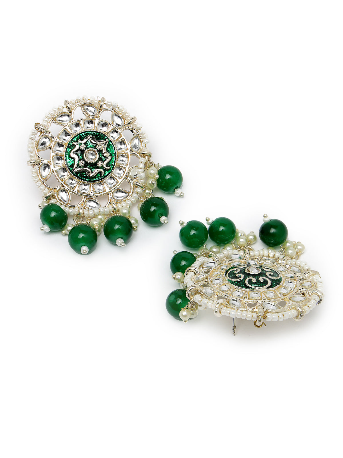 Studio Sukkhi Beddable Gold Plated Green Kundan & Beads Choker Necklace Set For Women NS105810