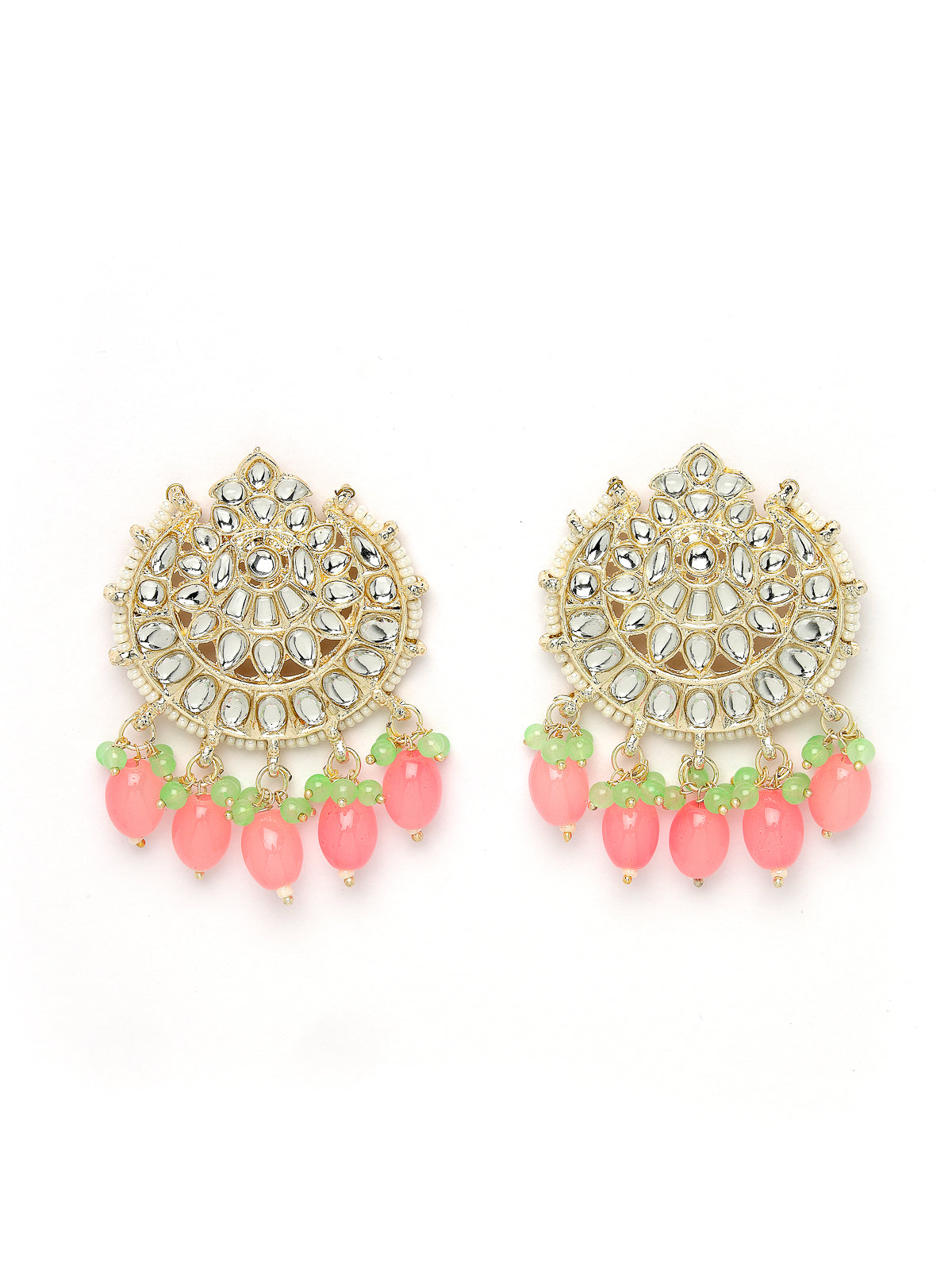 Studio Sukkhi Glam Gold Plated Pink Kundan & Beads Choker Necklace Set For Women NS105812