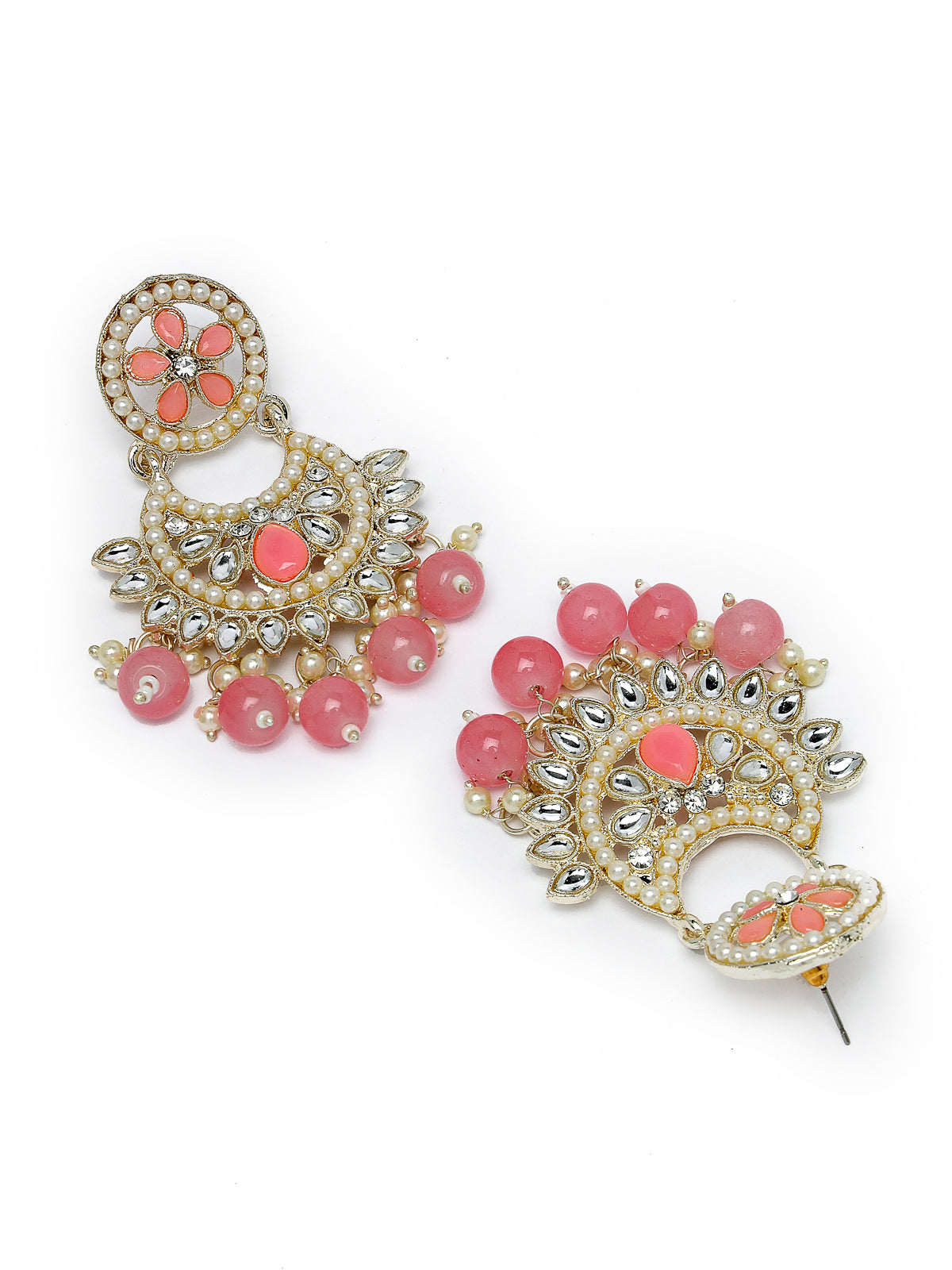 Studio Sukkhi Delightful Gold Plated Pink Kundan & Beads Choker Necklace Set For Women NS105817