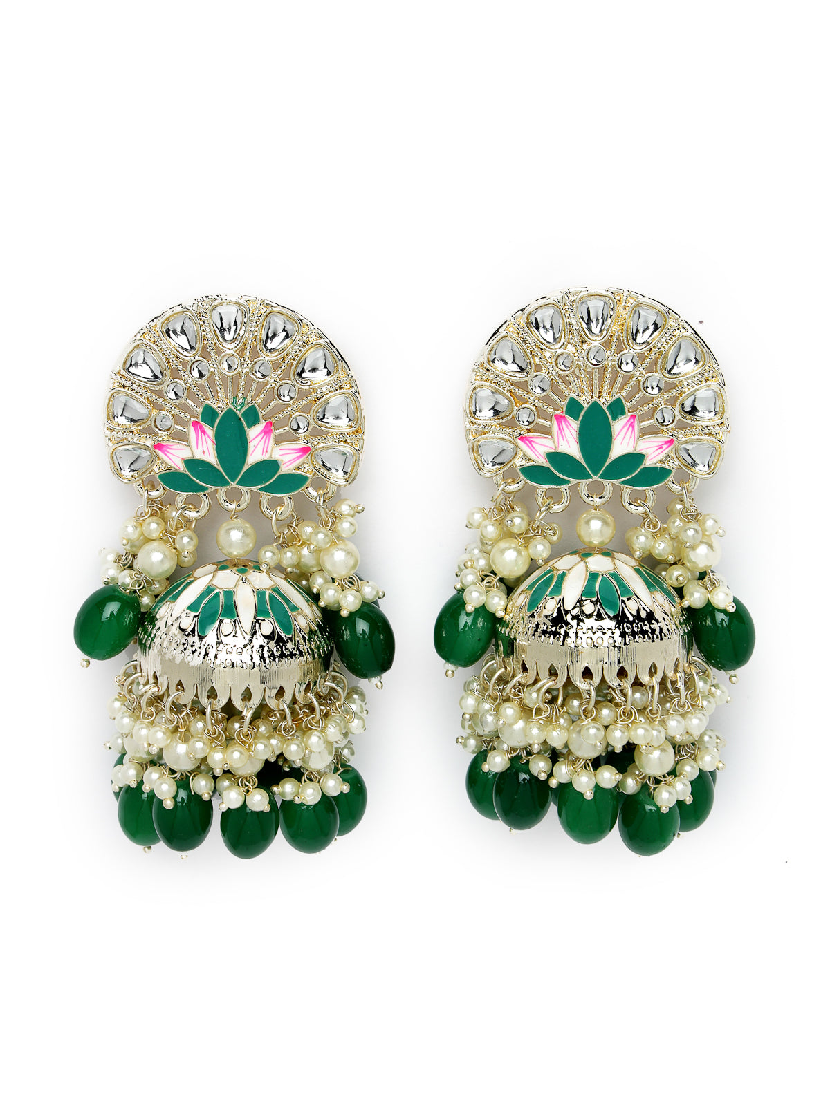 Studio Sukkhi Heavenly Gold Plated Green Kundan & Beads Choker Necklace Set For Women NS105824