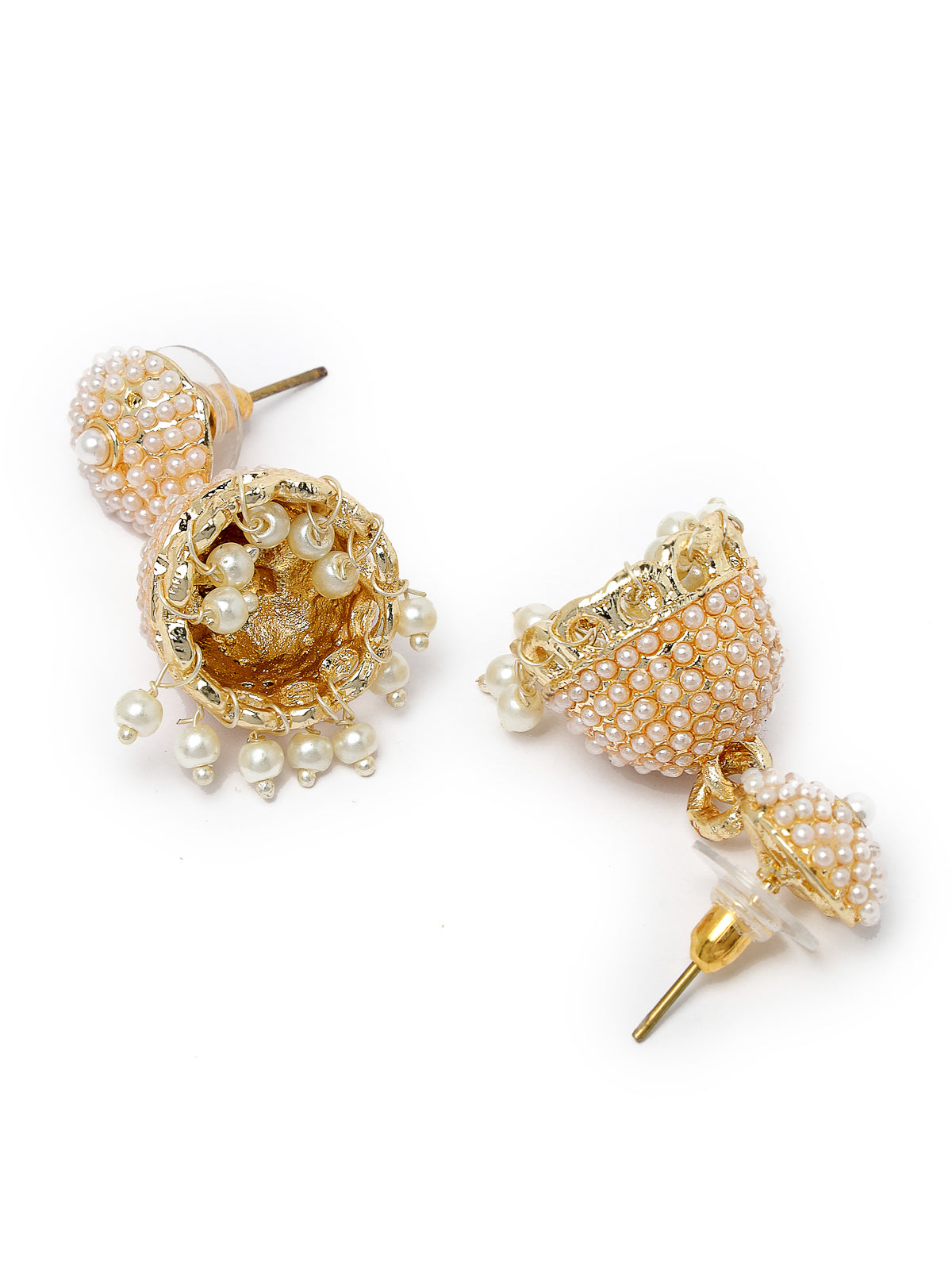 Studio Sukkhi Creative Gold Plated White Beads Choker Necklace Set For Women NS105826