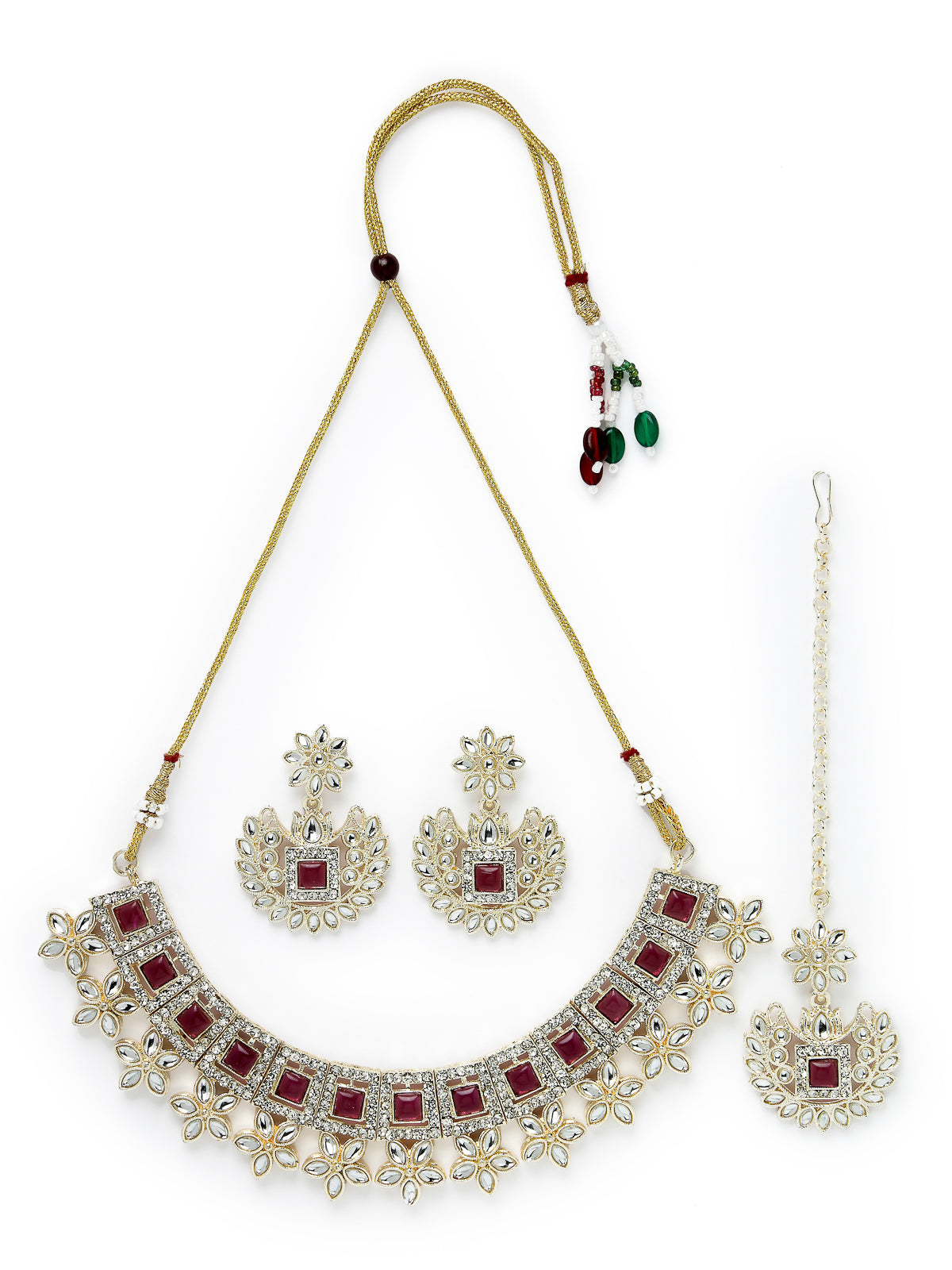 Studio Sukkhi Gorgeous Gold Plated Purple Kundan Choker Necklace Set For Women NS105827