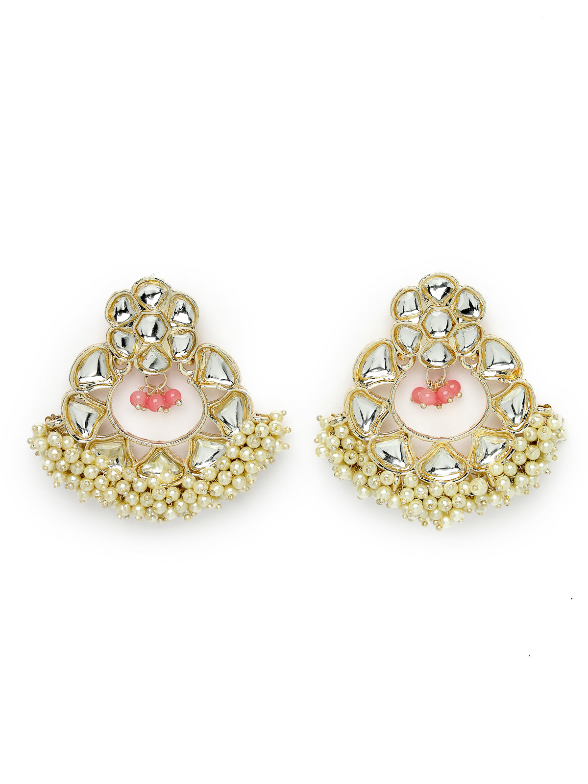 Studio Sukkhi Decorative Gold Plated Pink Kundan & Beads Choker Necklace Set For Women NS105832