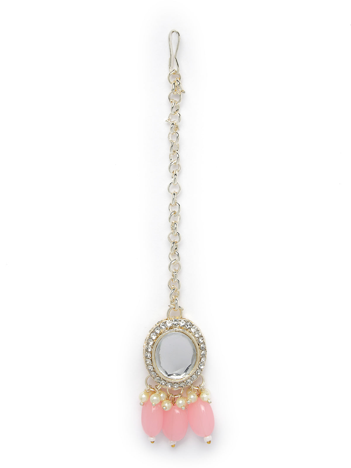 Studio Sukkhi Distinguished Gold Plated Pink Kundan & Beads Choker Necklace Set For Women NS105833
