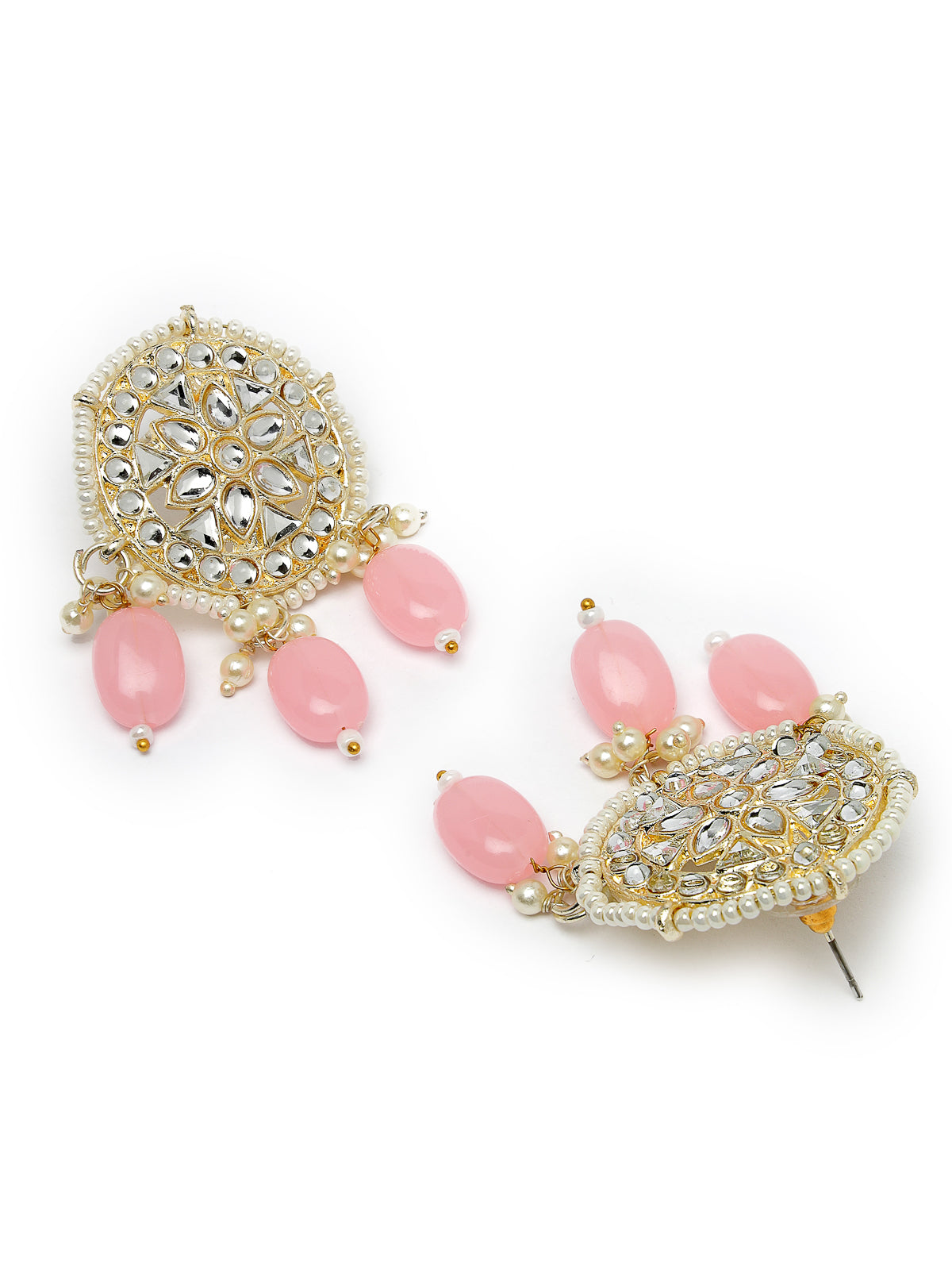 Studio Sukkhi Distinguished Gold Plated Pink Kundan & Beads Choker Necklace Set For Women NS105833