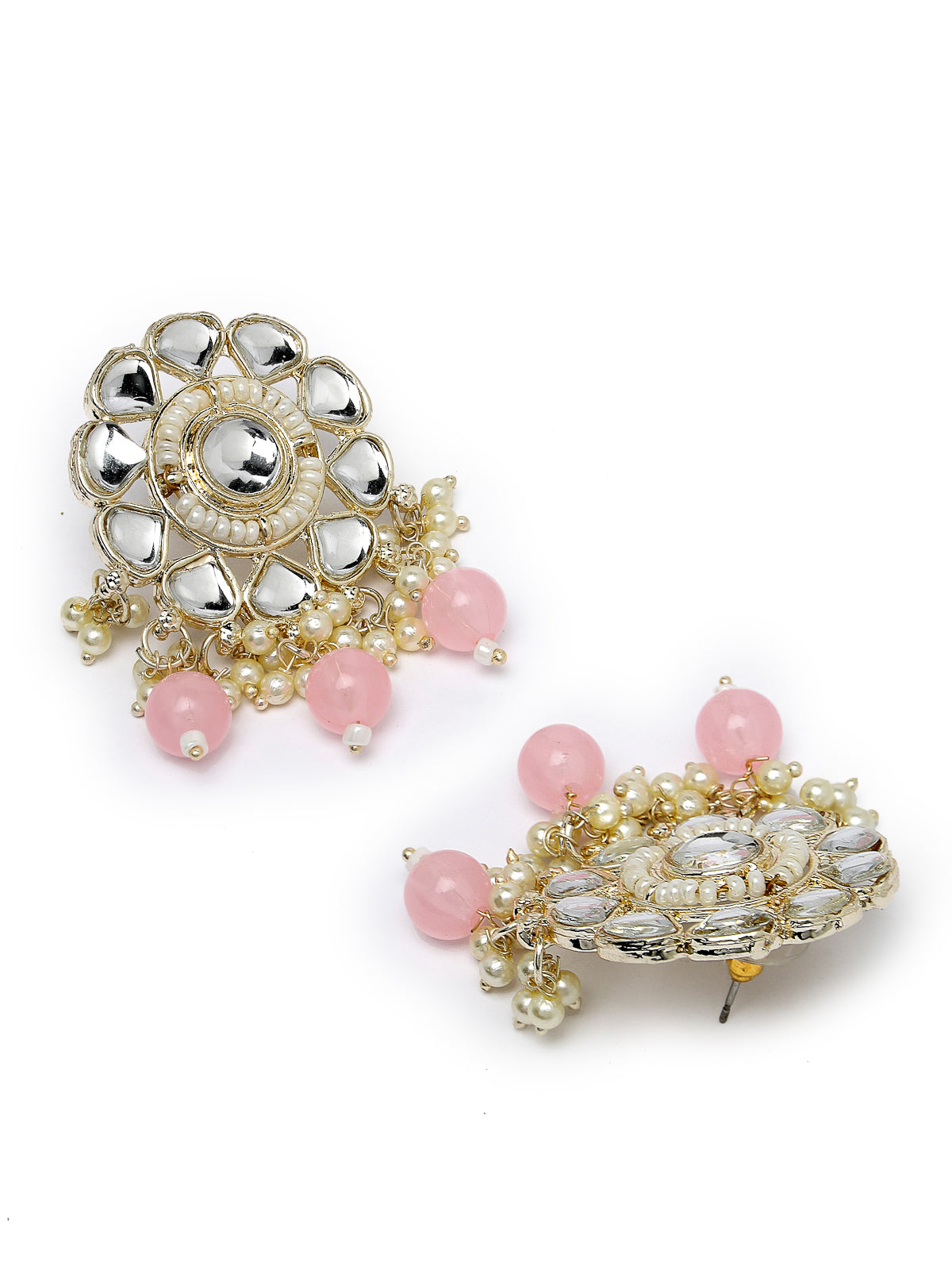 Studio Sukkhi Appealing Gold Plated Pink Kundan & Beads Choker Necklace Set For Women NS105834