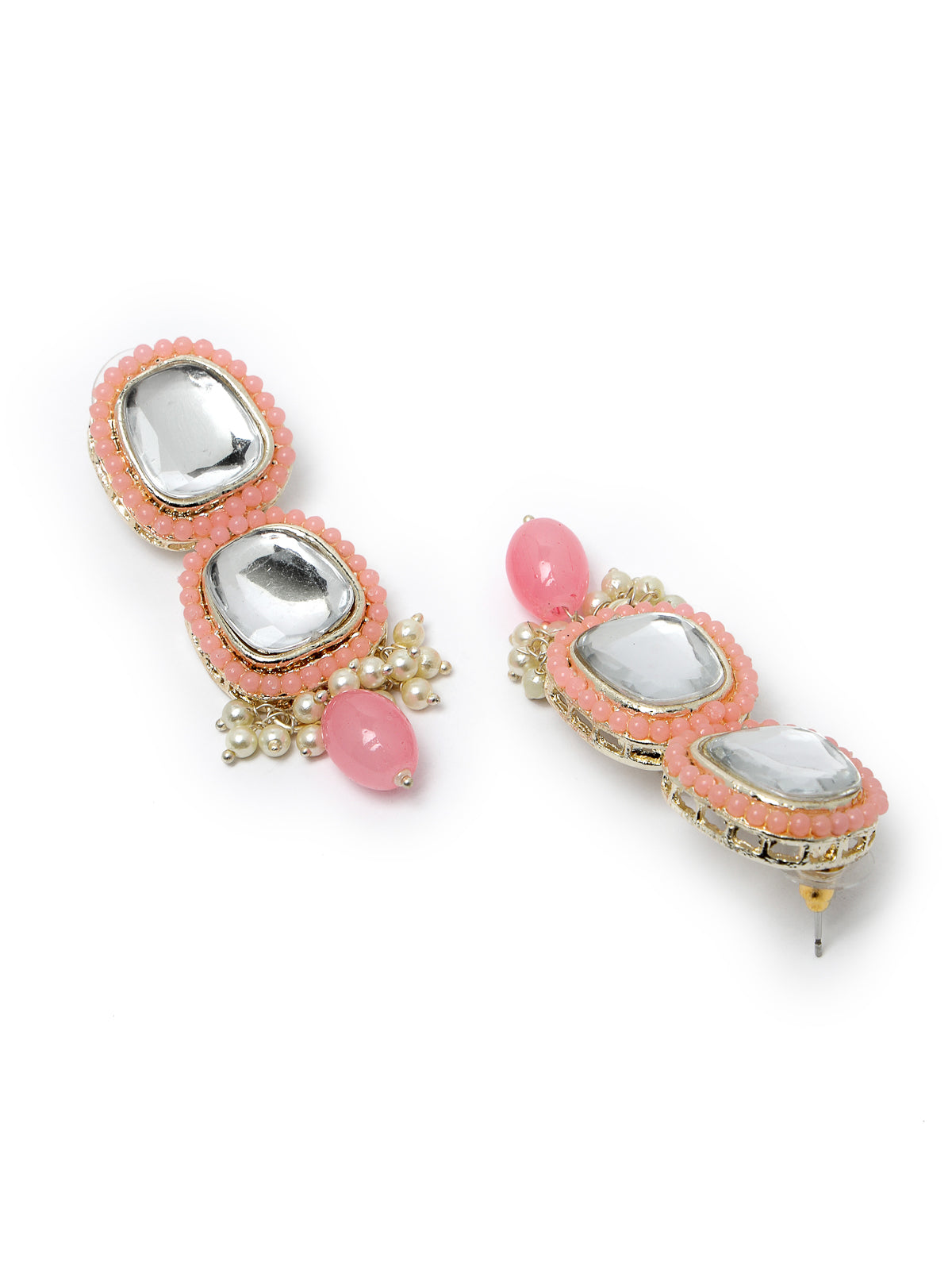 Studio Sukkhi Irresistible Gold Plated Pink Kundan & Beads Choker Necklace Set For Women NS105837