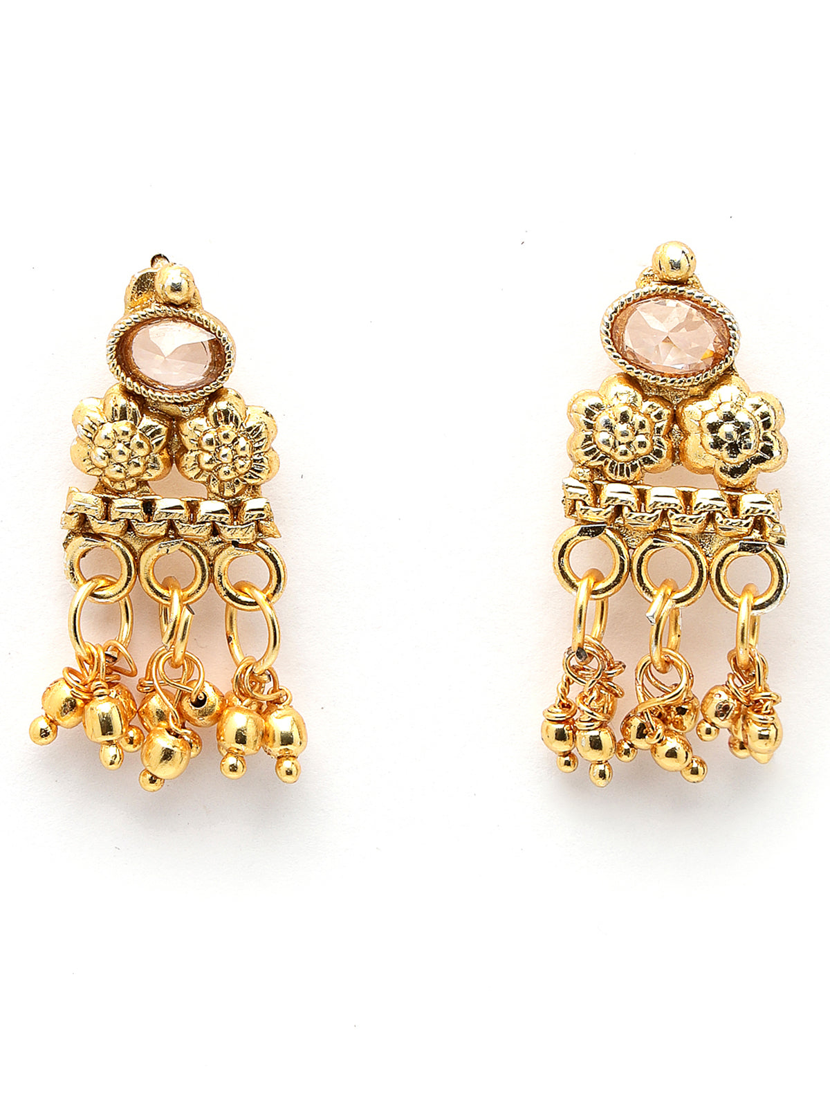 Sukkhi New Design Traditional Gold Plated with Beads Choker Necklace Set with Dangler Earrings Jewellery Set for Women & Girls|Set of 1|NS105846