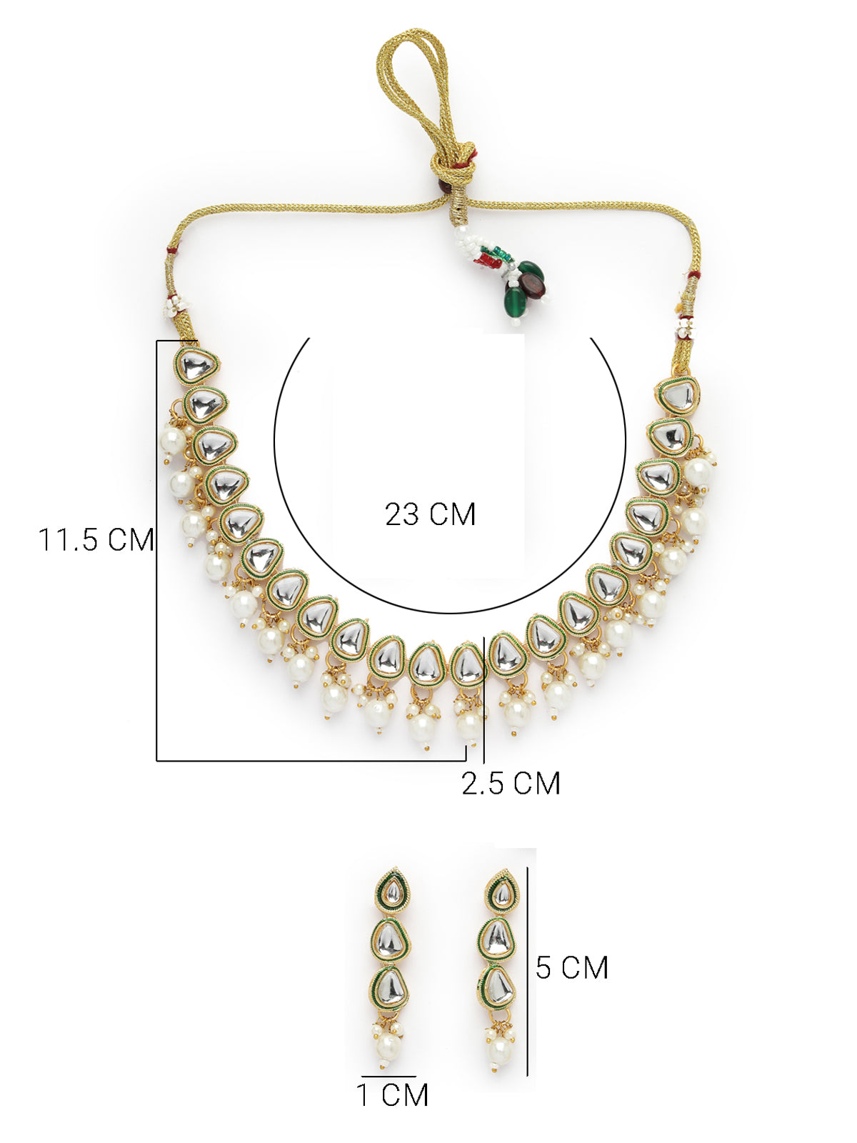 Sukkhi Sparkling Gold Plated White Pearls & Kundan Studded Choker Necklace Set with Dangle Drop Earrings Jewellery Set For Women & Girls|Set of 1|NS106103