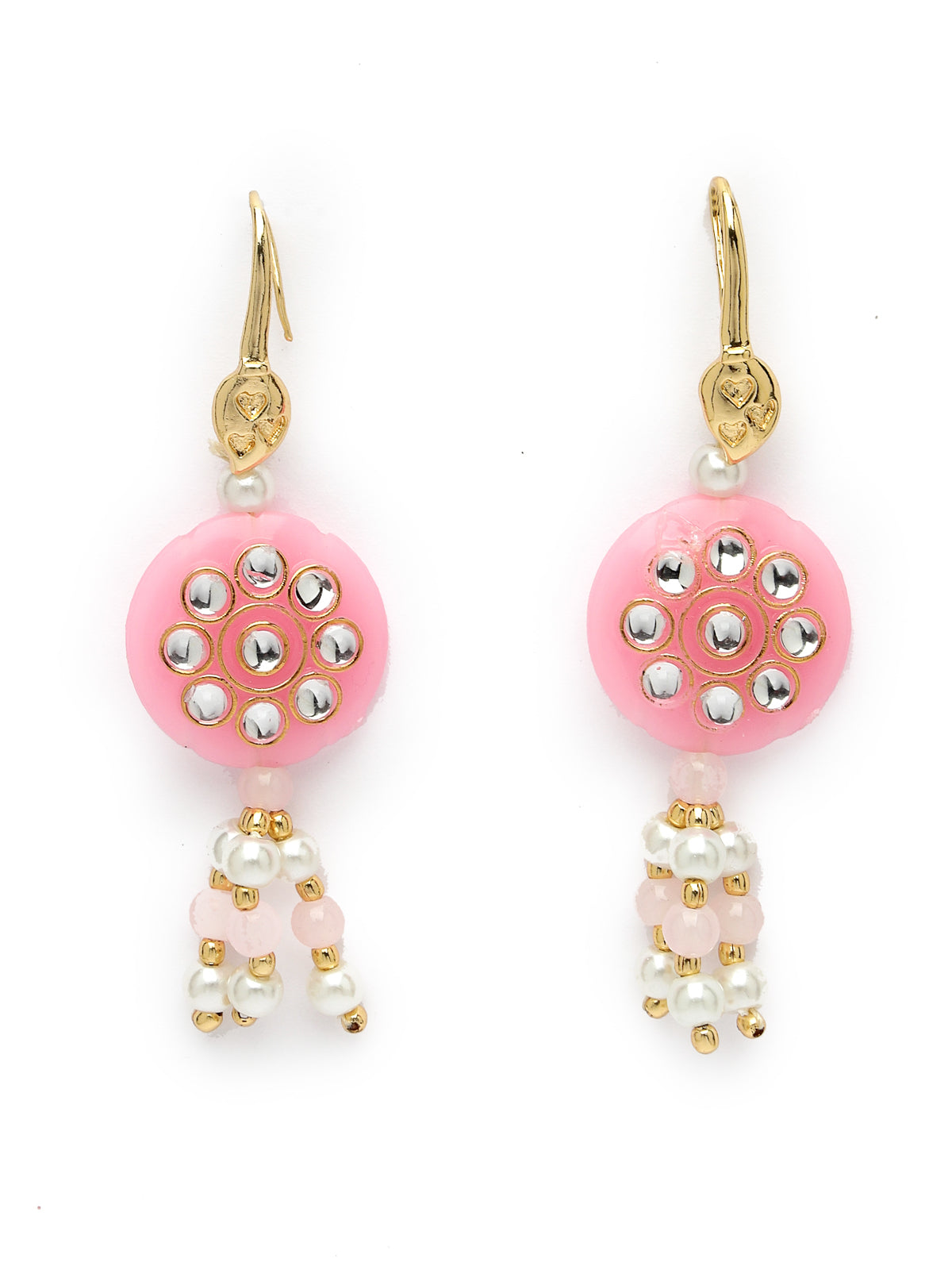 Sukkhi Most Beautiful Pinkcolor  Gold Plated Multilayared Pearls Long Necklace Set & Dangler Earrings For Women & Girls|Set of 1|NS106108