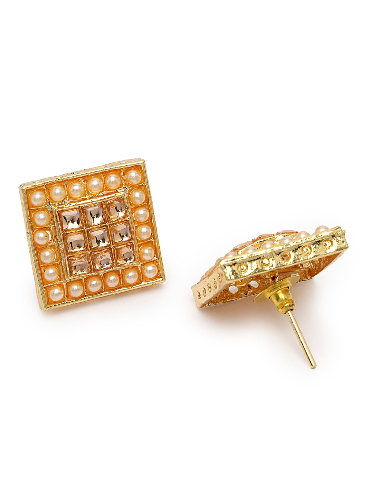 Sukkhi Attractive Gold Plated white Pearls Choker Necklace Set with Studs Earrings Jewellery Set For Women & Girls|Set of 1|NS106122