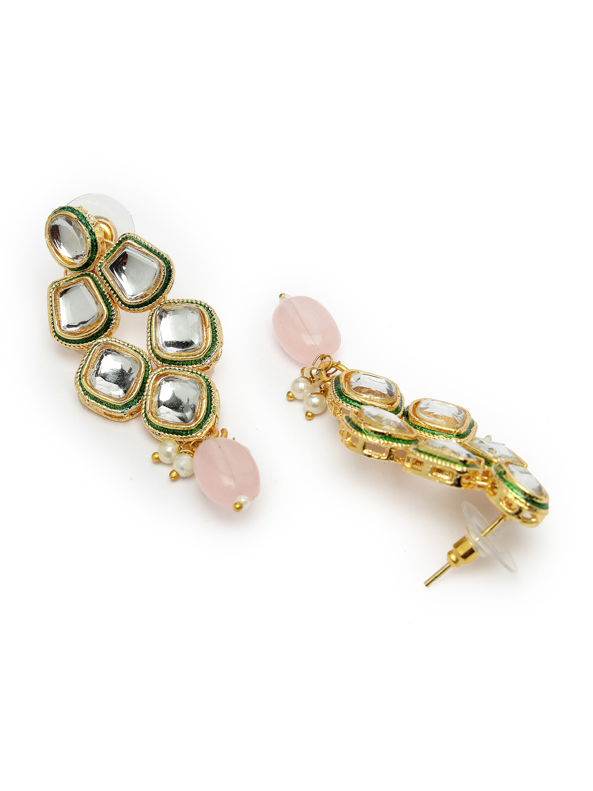 Sukkhi Pretty Pink Gold Plated Kundan Style Choker Necklace Set with Dangler Earrings & Maangtikka Jewellery Set For Women & Girls|Set of 1|NS106128