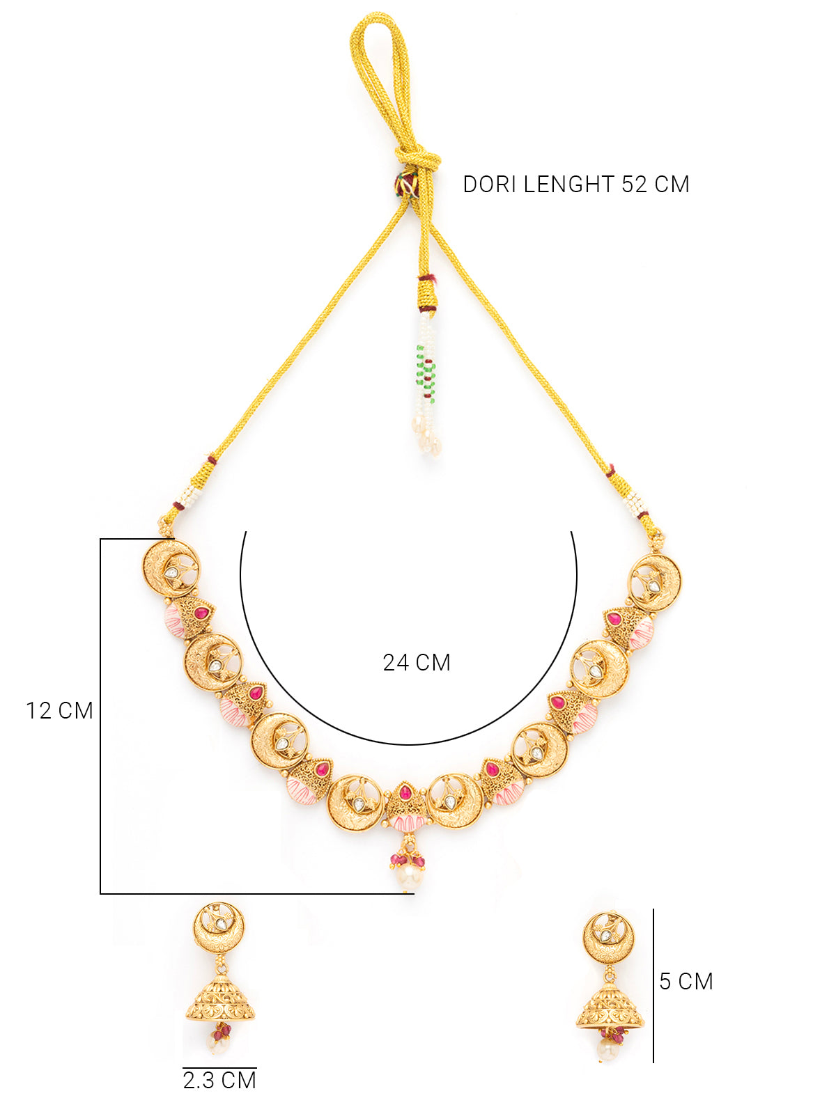 Sukkhi Creative Meenakari Work Gold Plated Choker Necklace Set With Jhimka/Jhumki Earring Jewellery For Women|NS106975
