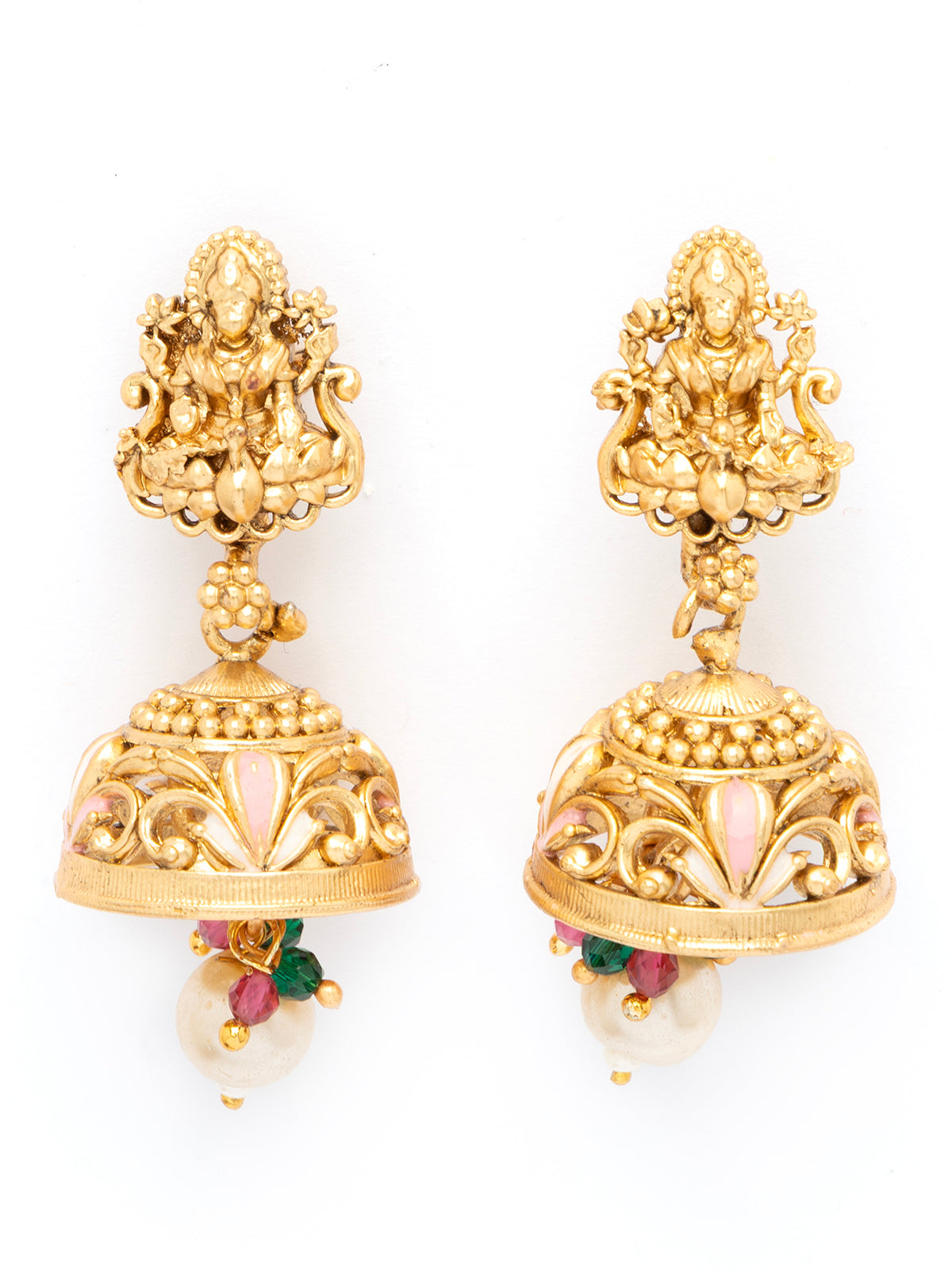 Sukkhi Traditional Gold Plated Laxmi Design with Meenakri Work Choker Necklace with Jhumka/Jhumki Earring Jewellery for Women|NS106976