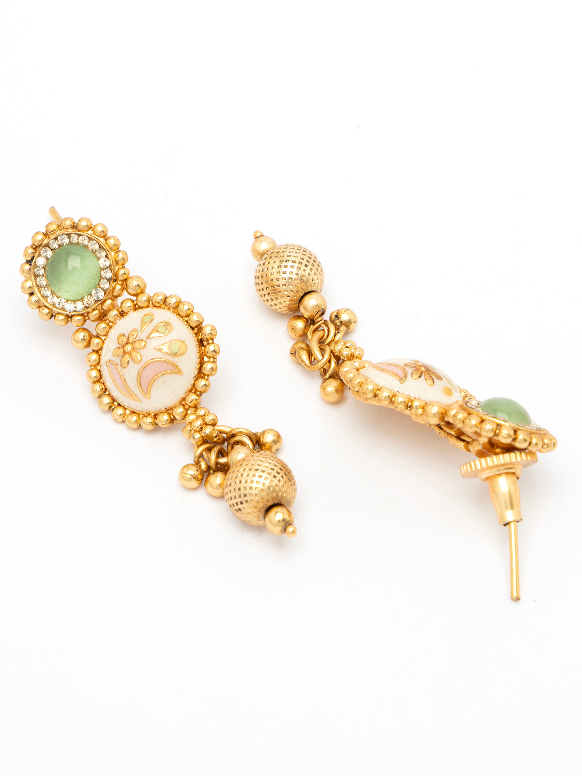 Sukkhi Stylish Gold Plated Meenakri with AD Stones Studded Choker Necklace & Dangle Earring Jewellery For Women|NS106980