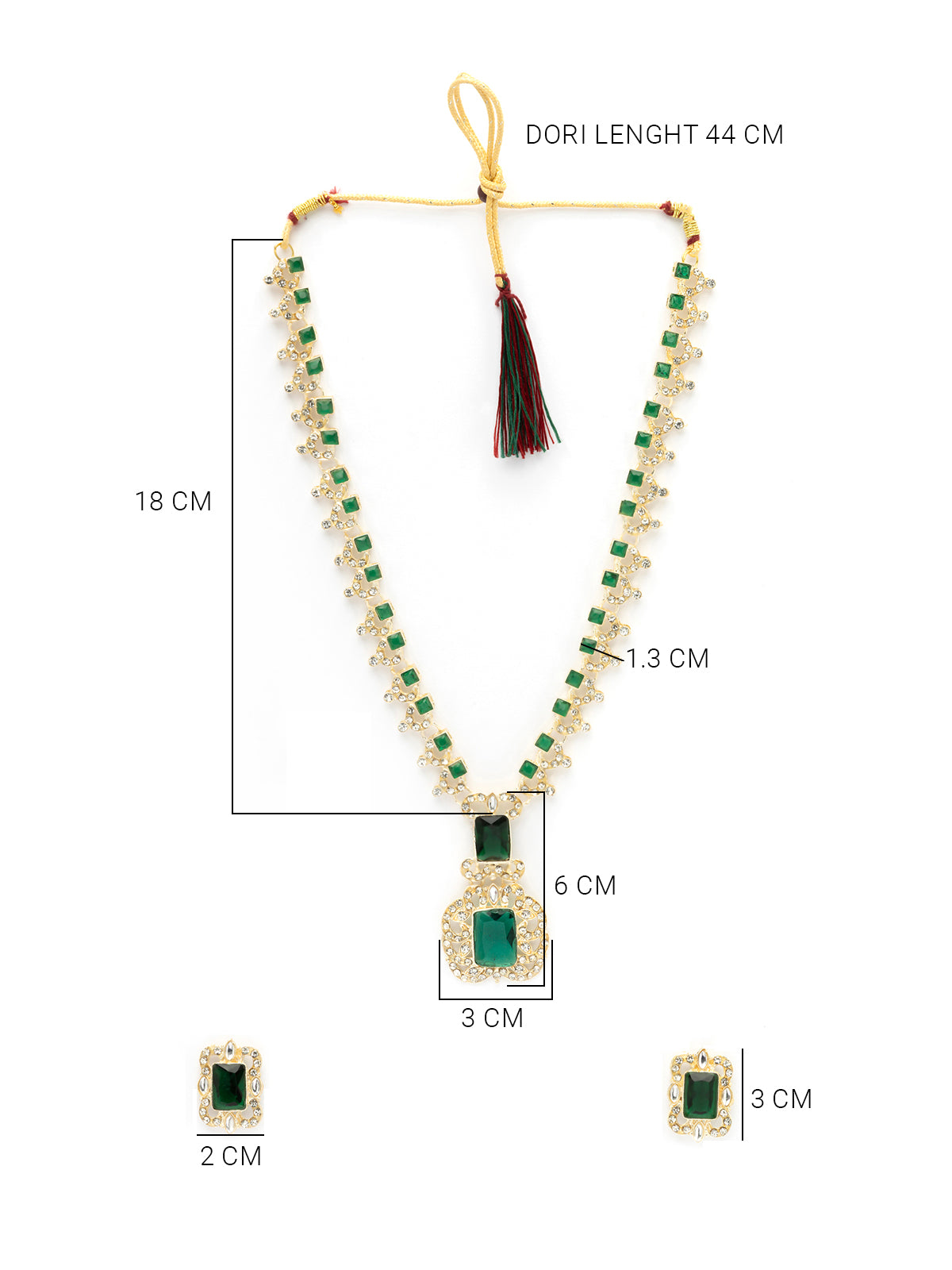 Sukkhi Classic Latest Stylish Design Green Long Necklace with Studs Earring Jewellery Set for Women (NS106999)