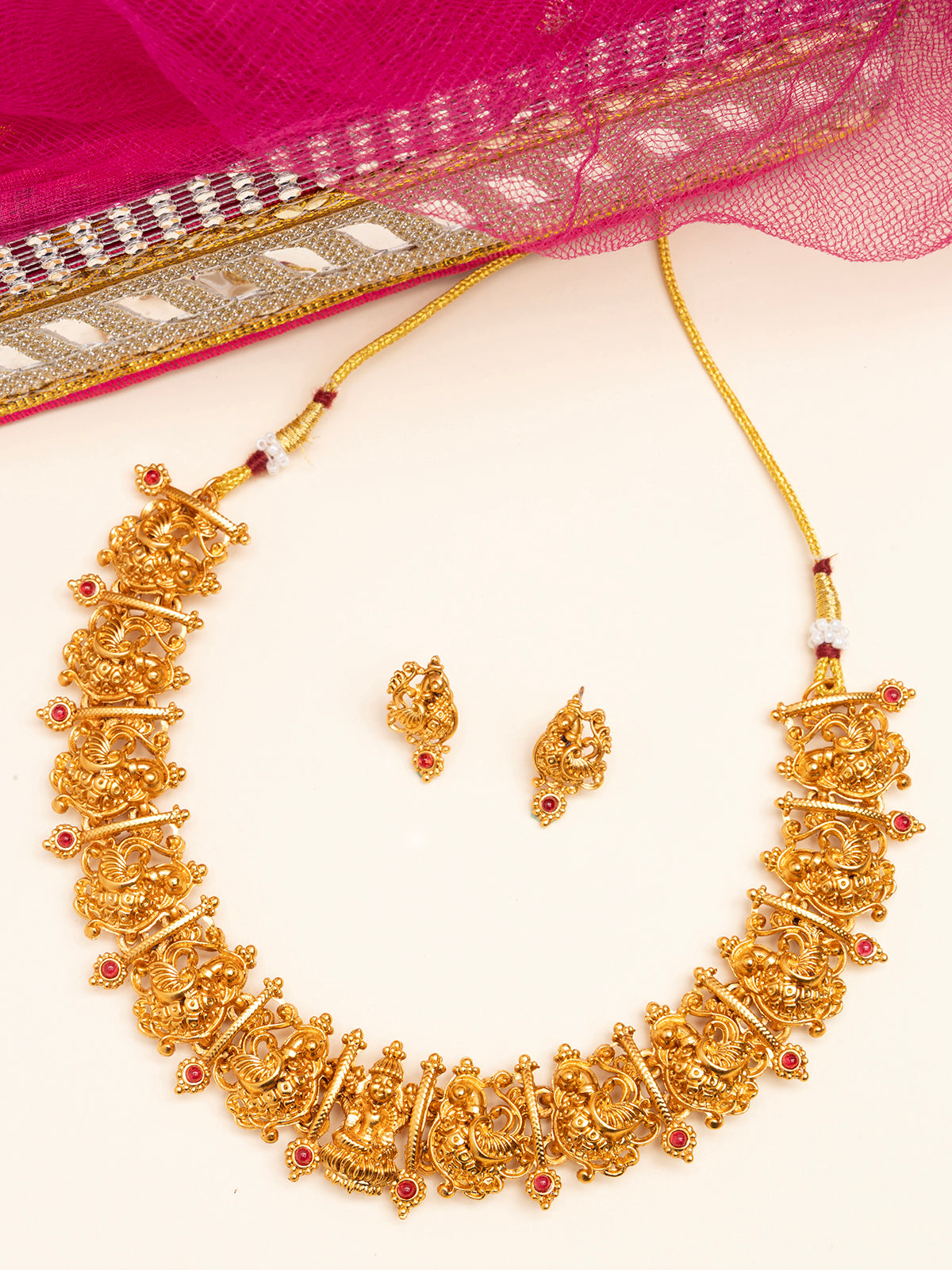 Sukkhi Indian Ethnic Peacock Design Gold Plated Choker Necklace Set With Studs Earring Jewellery for Women|NS107078