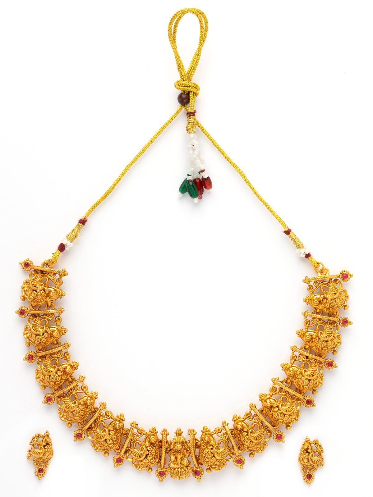 Sukkhi Indian Ethnic Peacock Design Gold Plated Choker Necklace Set With Studs Earring Jewellery for Women|NS107078