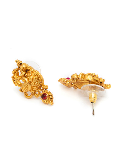 Sukkhi Indian Ethnic Peacock Design Gold Plated Choker Necklace Set With Studs Earring Jewellery for Women|NS107078