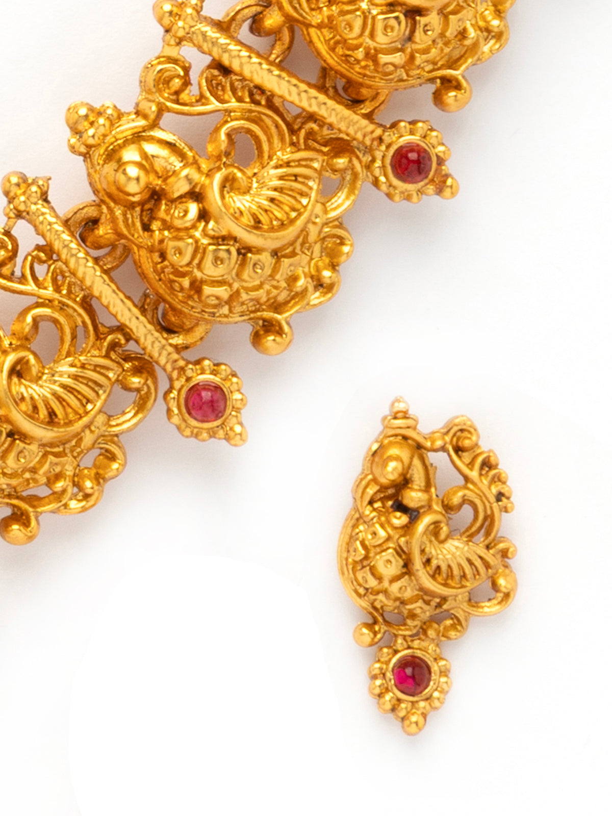 Sukkhi Indian Ethnic Peacock Design Gold Plated Choker Necklace Set With Studs Earring Jewellery for Women|NS107078