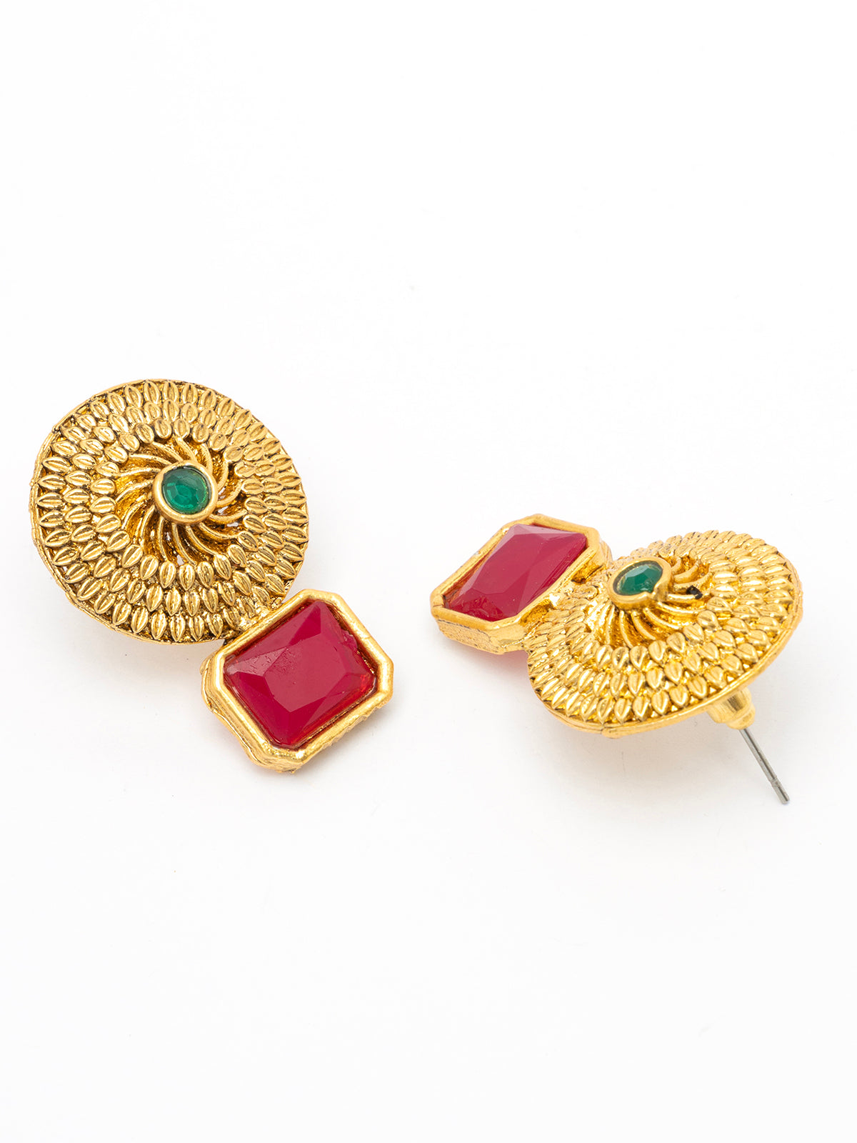 Sukkhi Bewitching Stylish Gold Plated Round Shaped Choker Necklace Set With Studs Earring Jewellery For Women & Girls|NS107080
