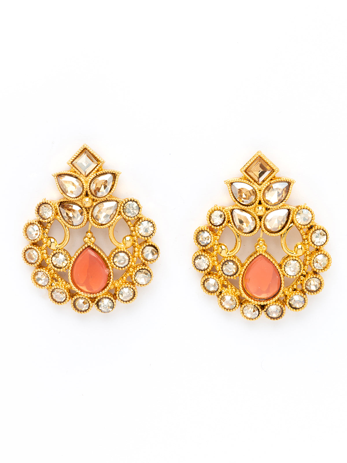 Sukkhi Bewitching Crystal Stone Studded Drop Style Choker Necklace Set with Drop Earring Jewellery for Women|NS107083