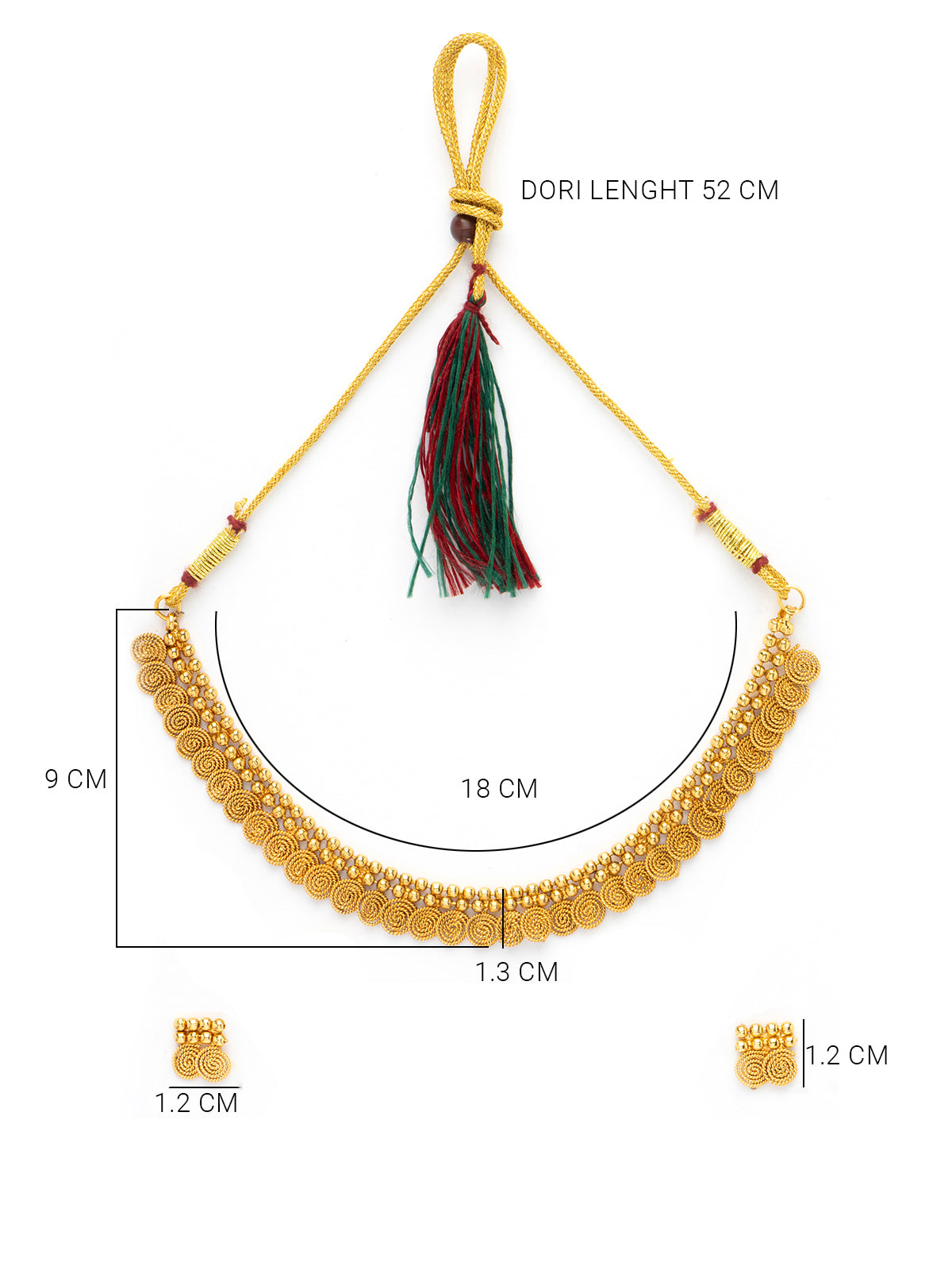 Sukkhi Classic Gold Plated Jalebi Style Choker Necklace Set With Studs Earring Jewellery for Women & Girls|NS107085