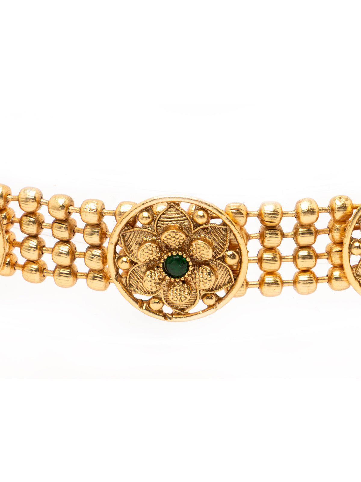 Sukkhi Lavish Gold Plated Floral AD Stone Studded Choker Necklace Set with Drop Earring Jewellery for Women & Girls|NS107086