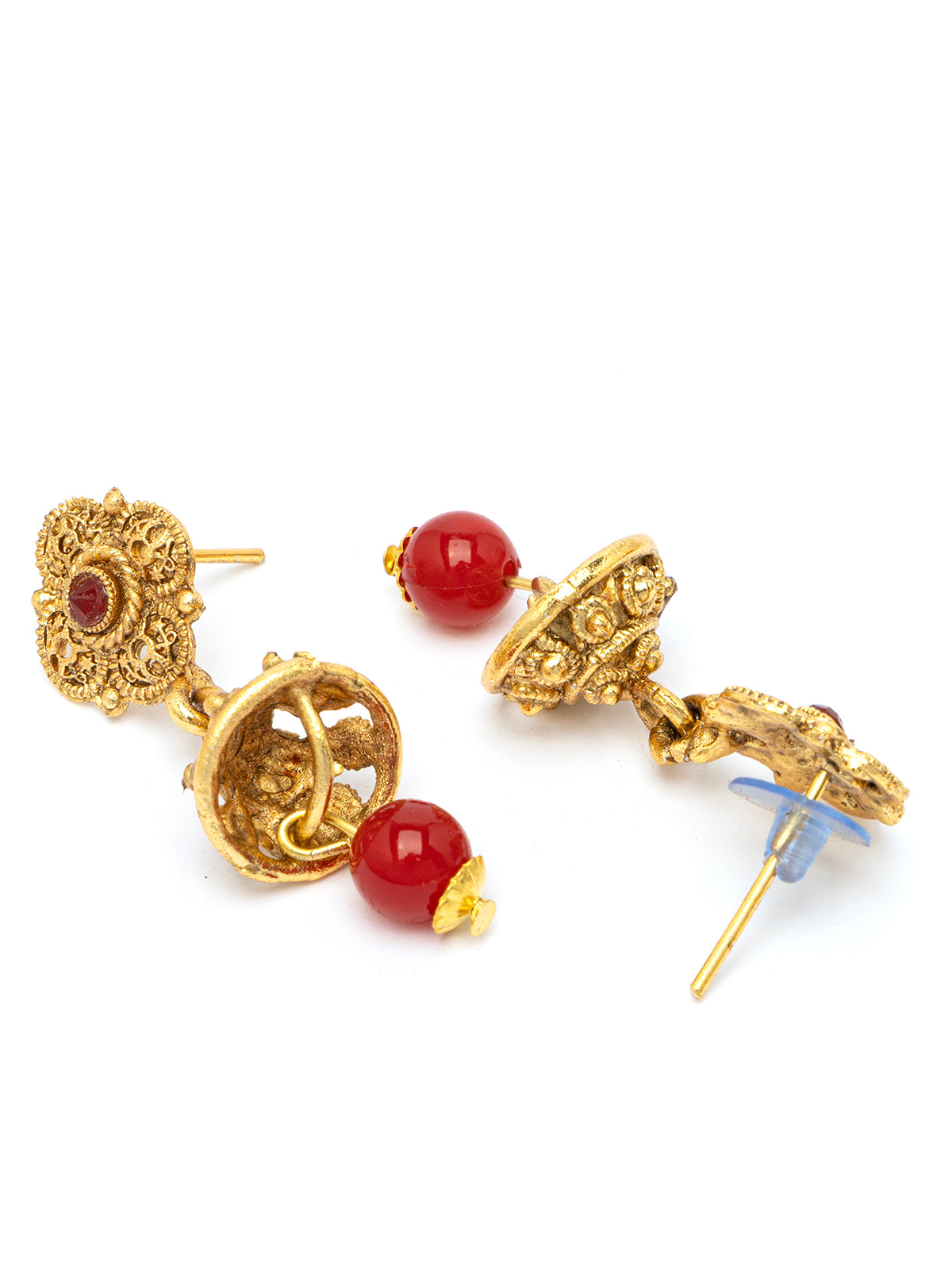 Sukkhi Rajwadi Style Gold Plated With Matte Finish Long Layer Necklace & Jhumka/Jhumki Earring  Jewellery For Women|NS107089