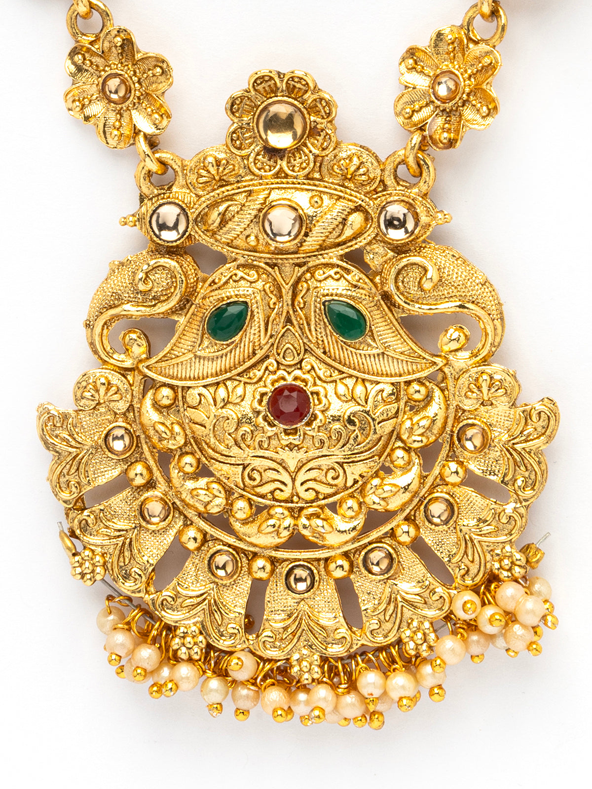 Sukkhi Trendy Fashion Gold Plated Gold with Matte Finish Long Layer Necklace Set & Jhumka/Jhumki Earring Jewellery for Women|NS107090