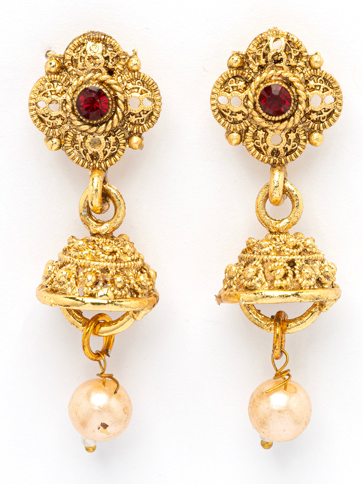 Sukkhi Trendy Fashion Gold Plated Gold with Matte Finish Long Layer Necklace Set & Jhumka/Jhumki Earring Jewellery for Women|NS107090